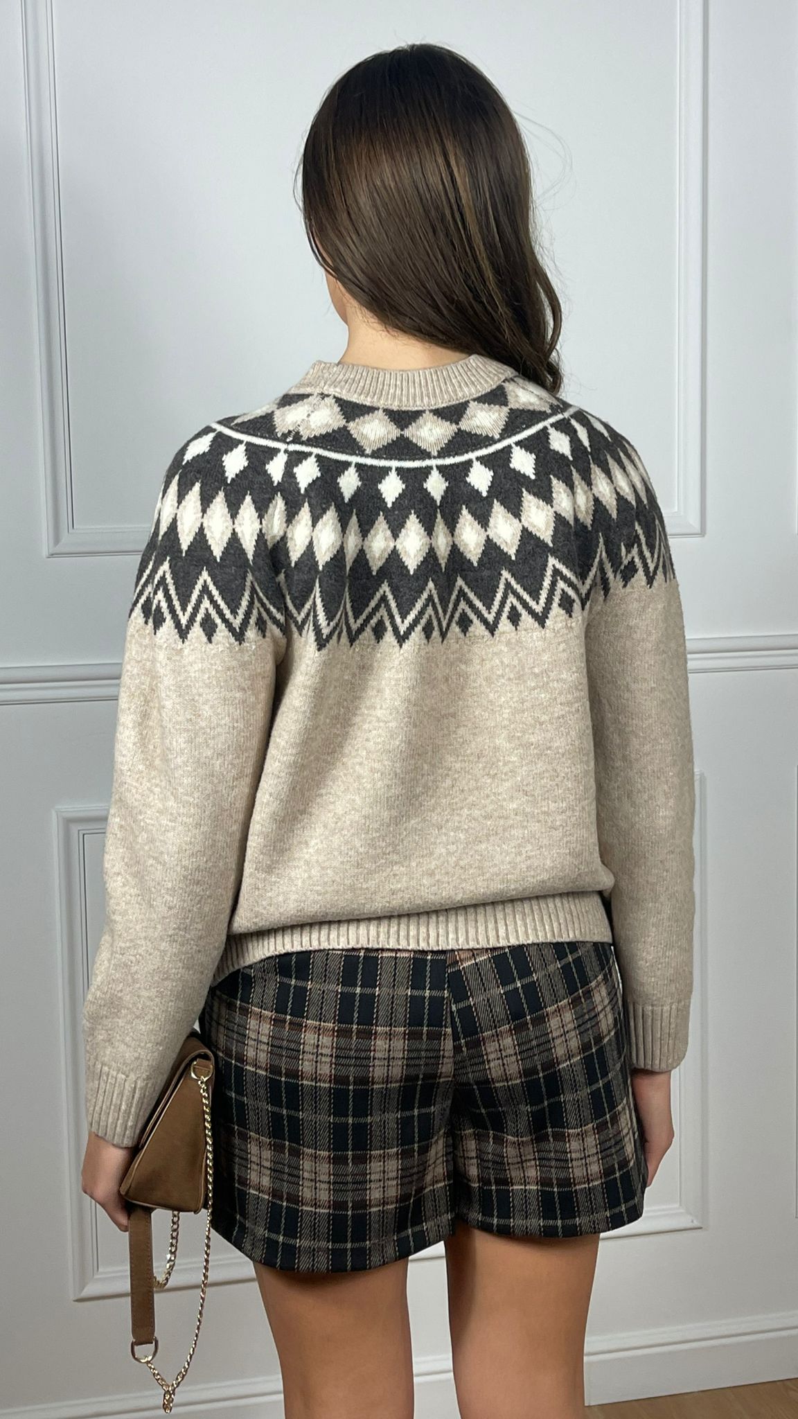 Gonna Pantalone con pieghe scozzese