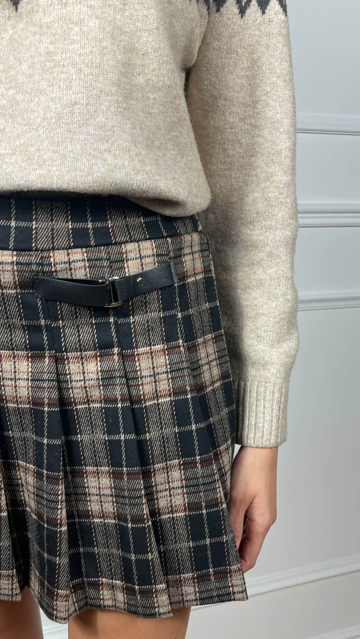 Gonna Pantalone con pieghe scozzese - Candida.it