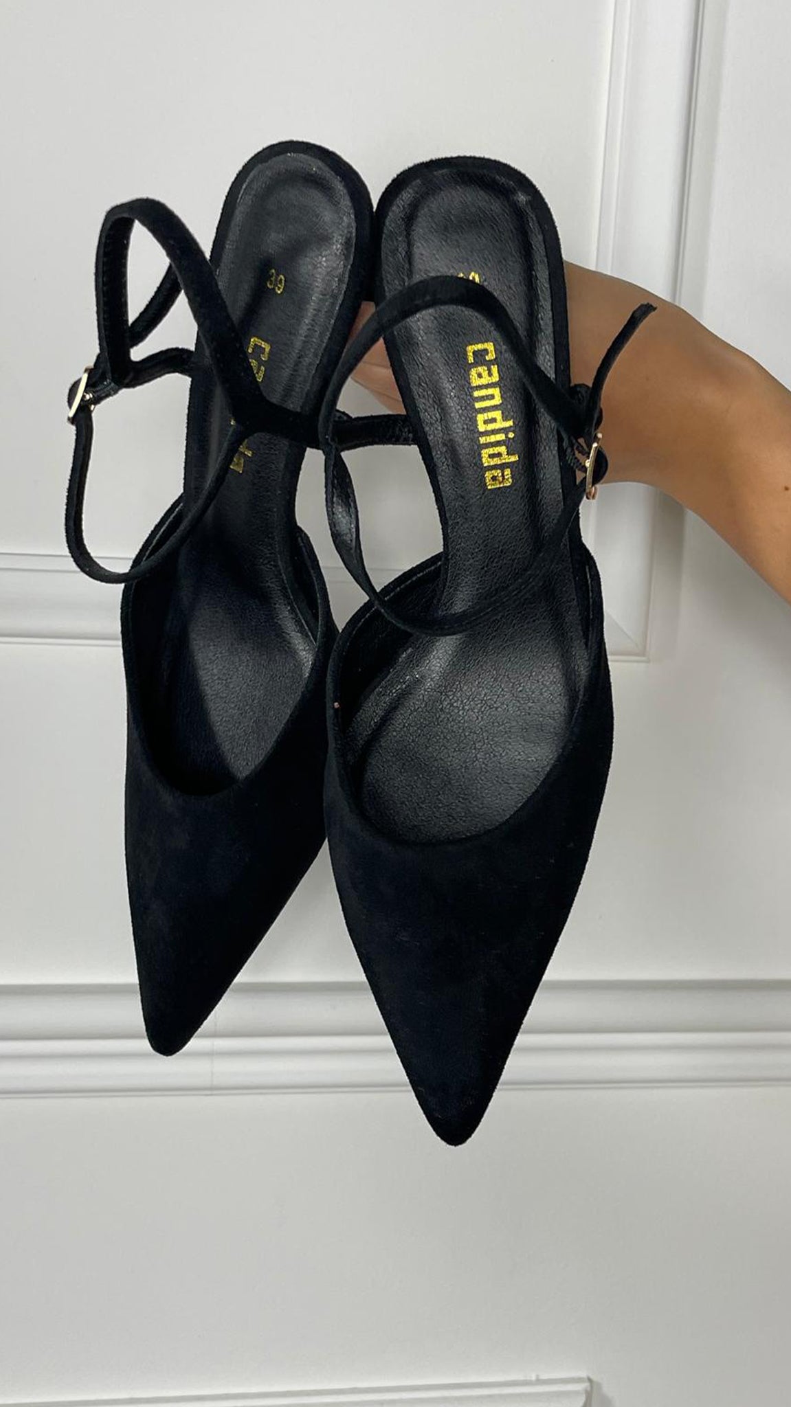 Decoltè Slingback effetto camoscio