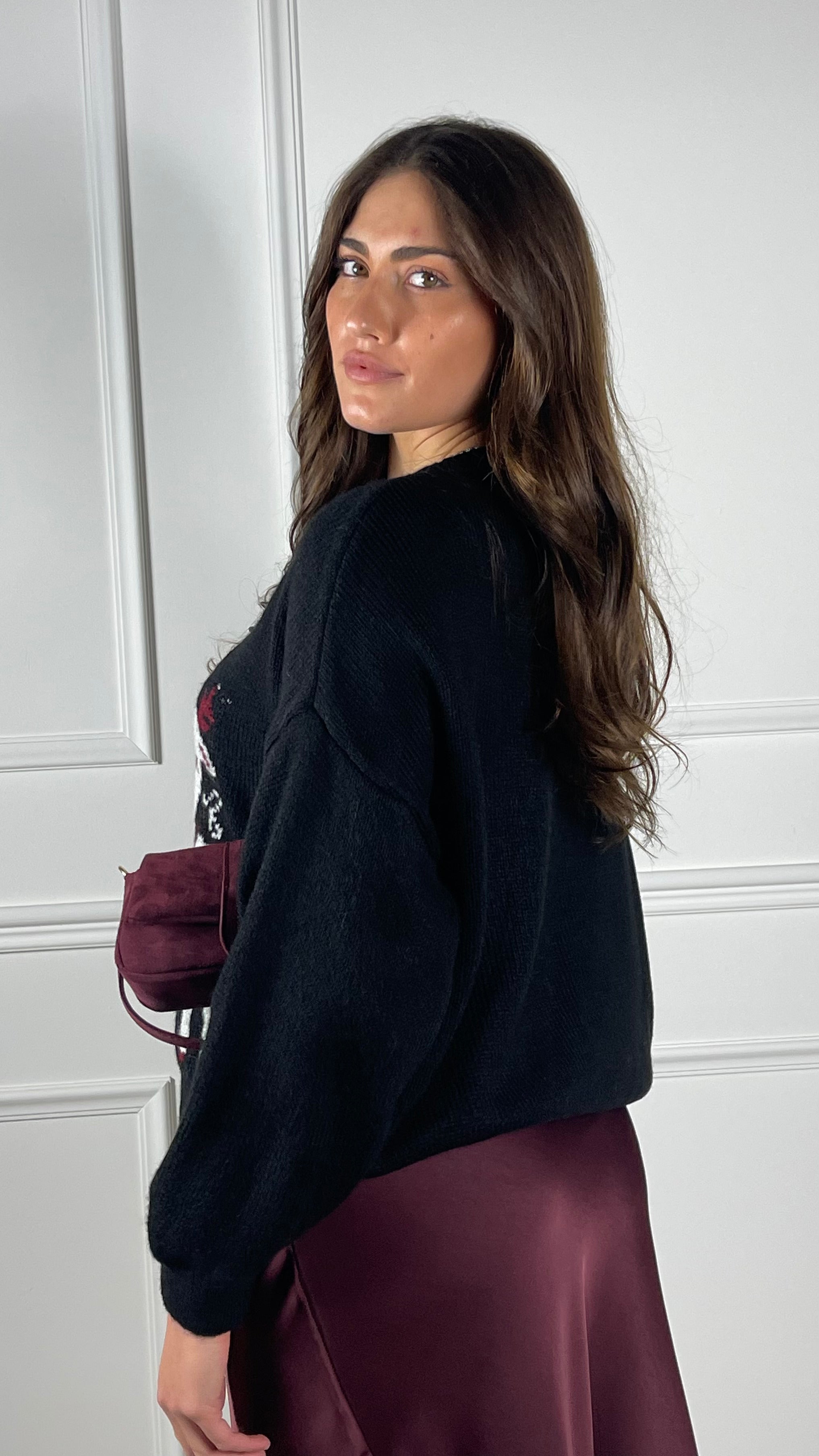 Maglione Renna|Colore:Nero