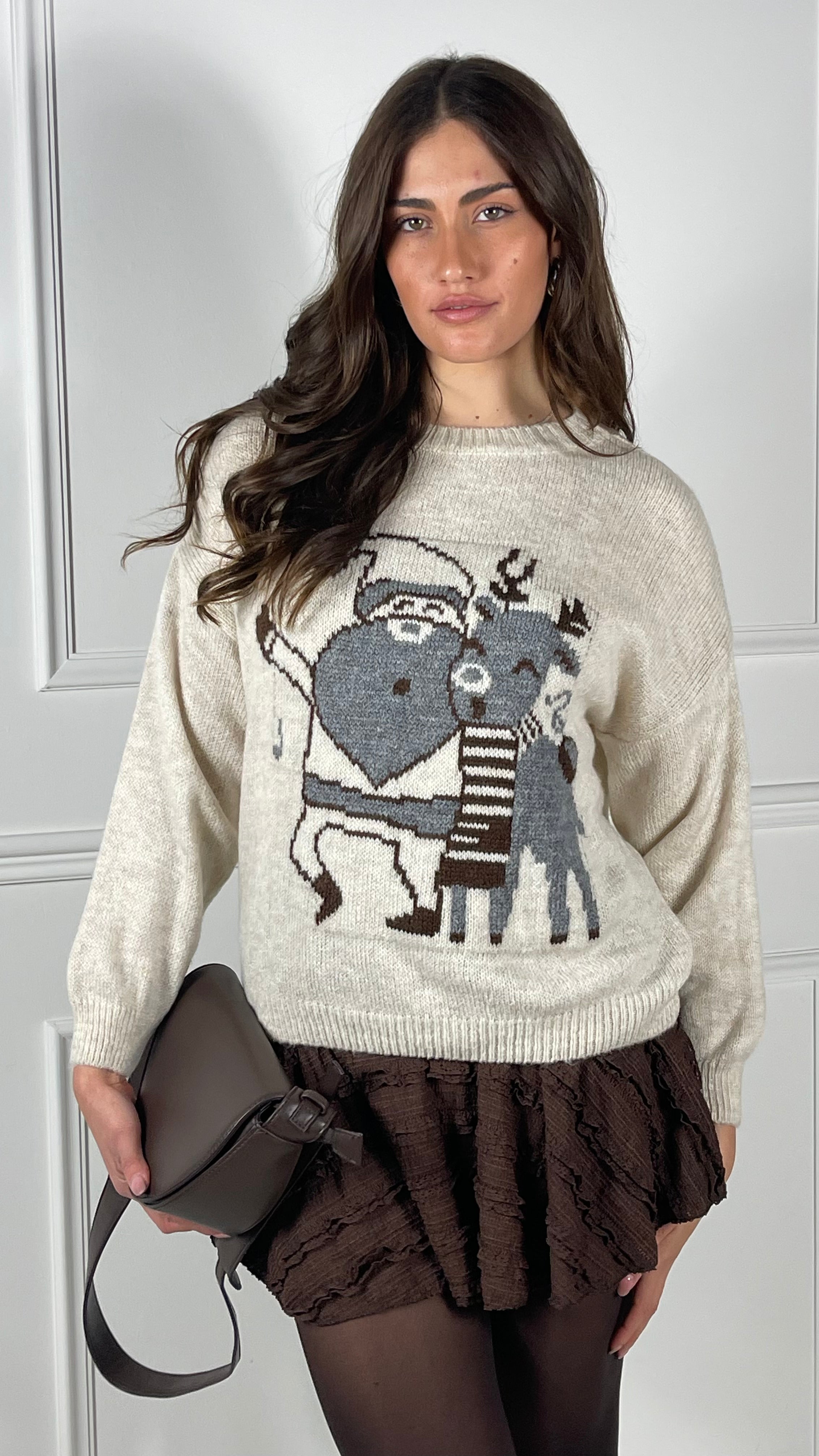 Maglione Renna|Colore:Beige