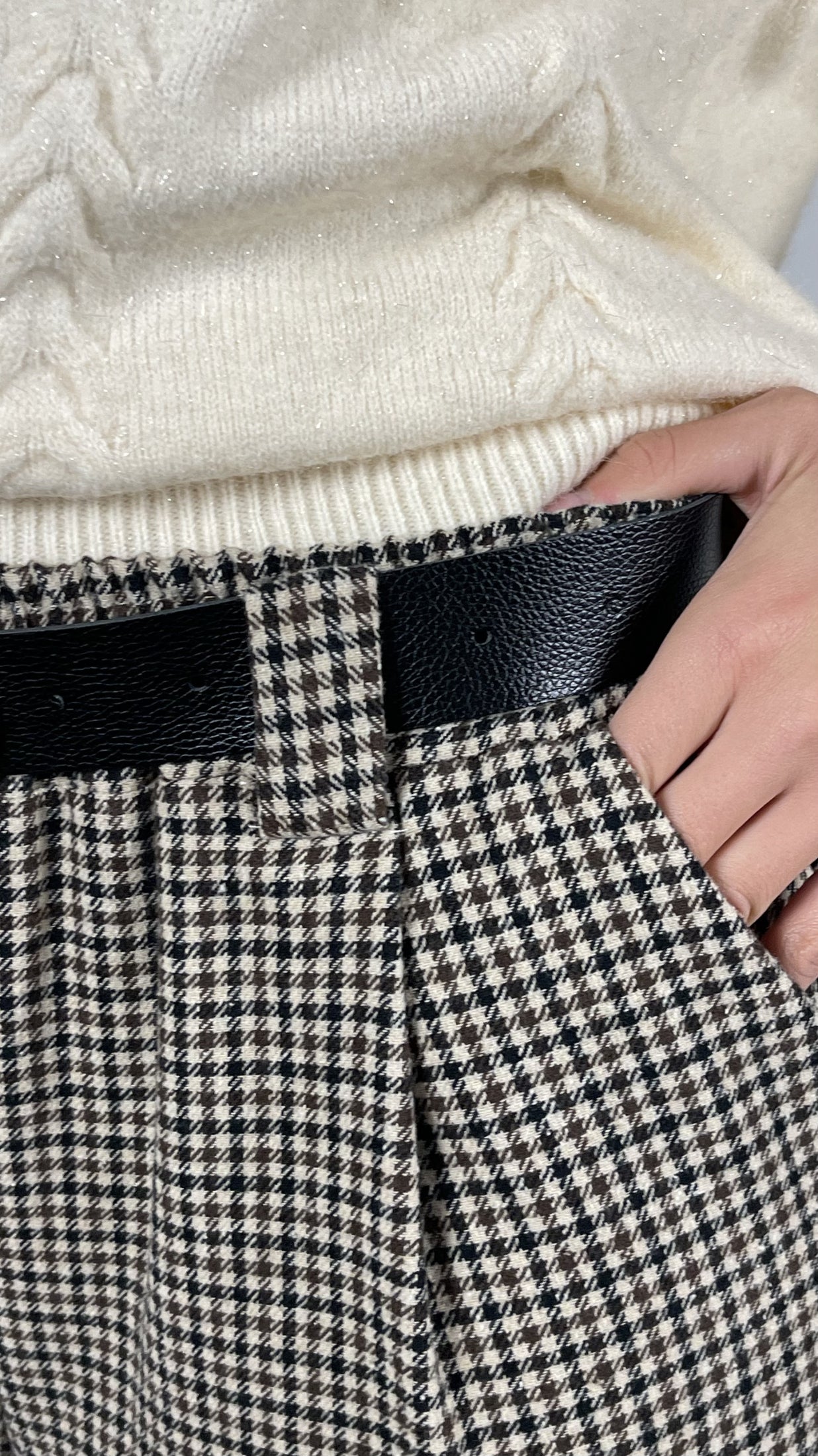 Pantalone culotte pied de poule