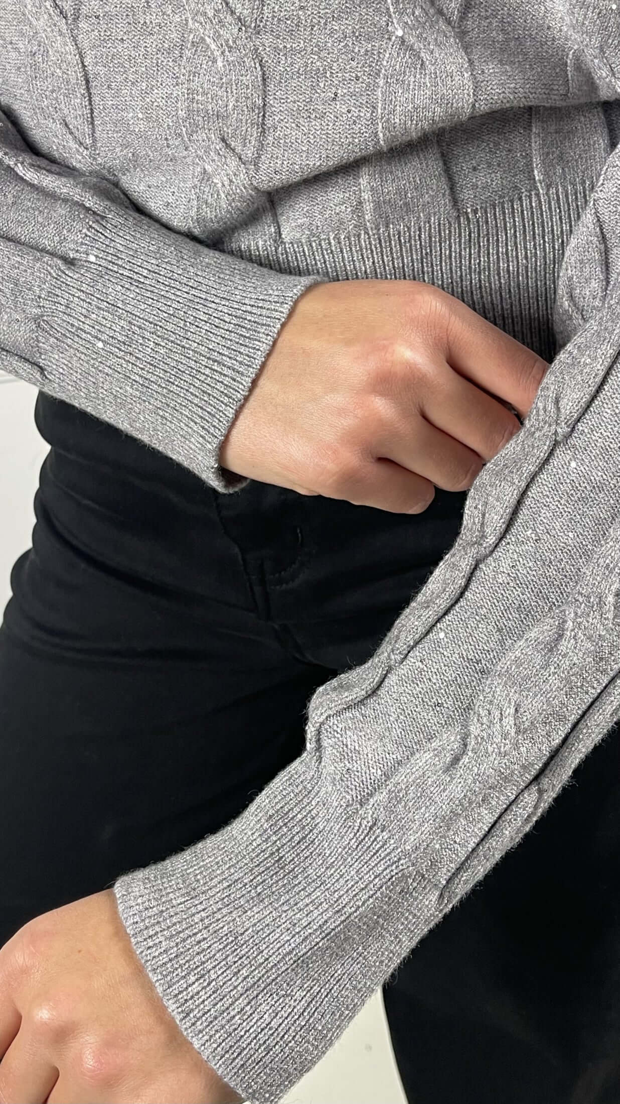 Pullover treccia paillettes - Candida.it