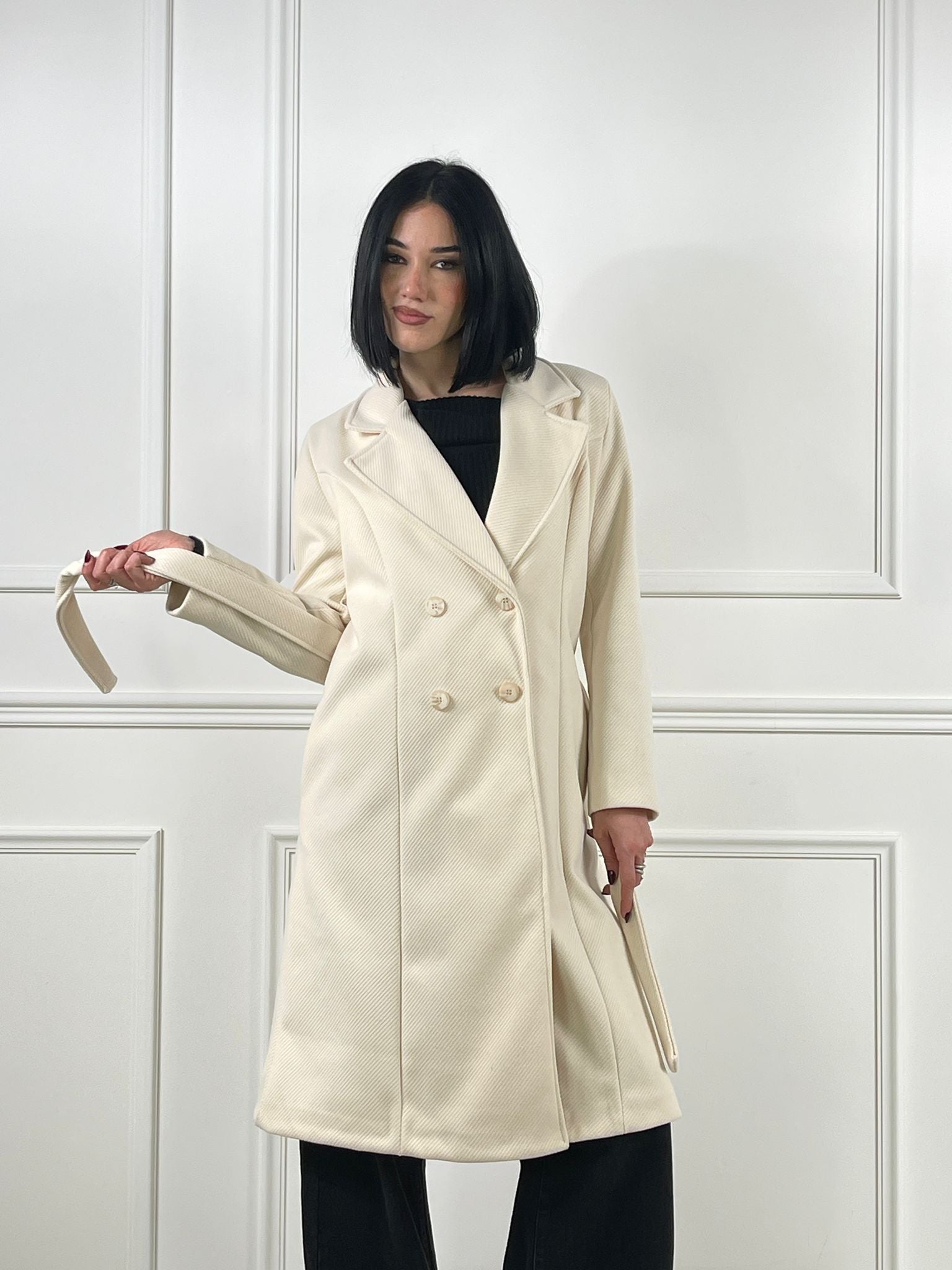 Cappotto Nuit spina di pesce