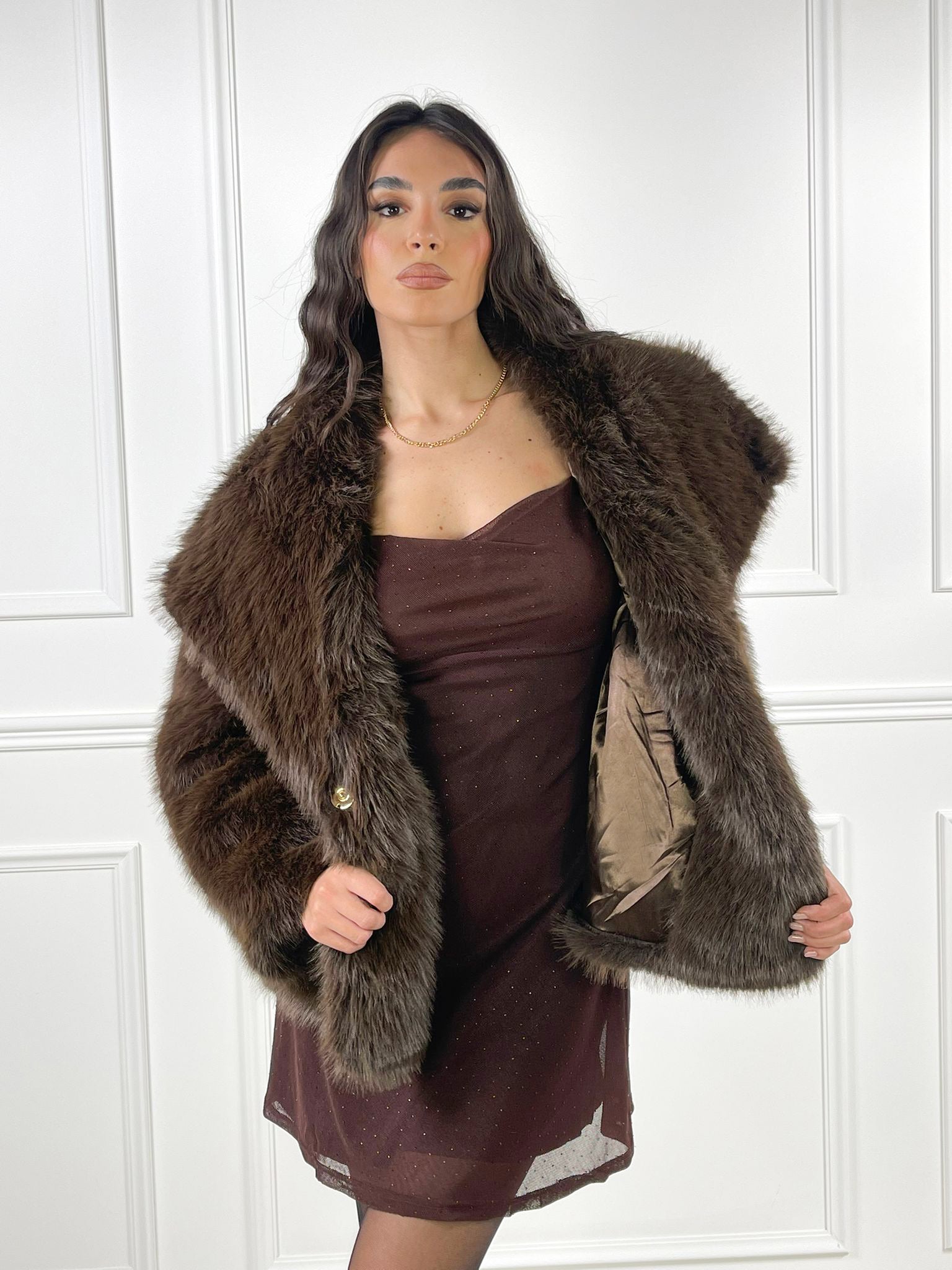 Giacca effetto pelliccia