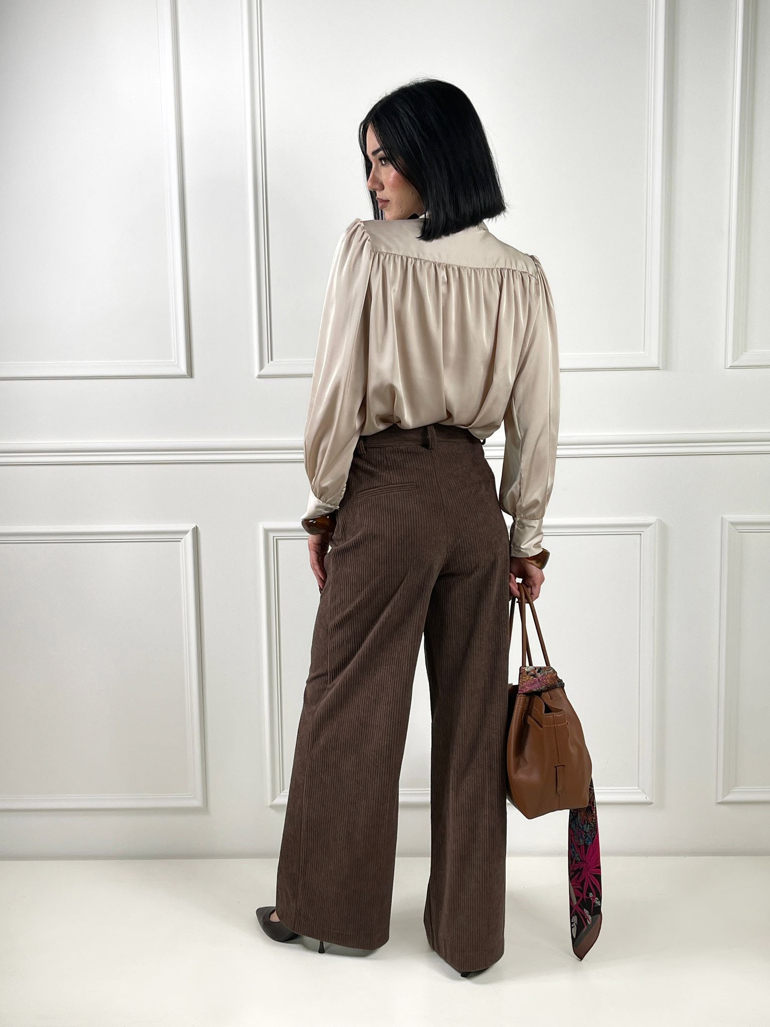 Pantalone palazzo velluto