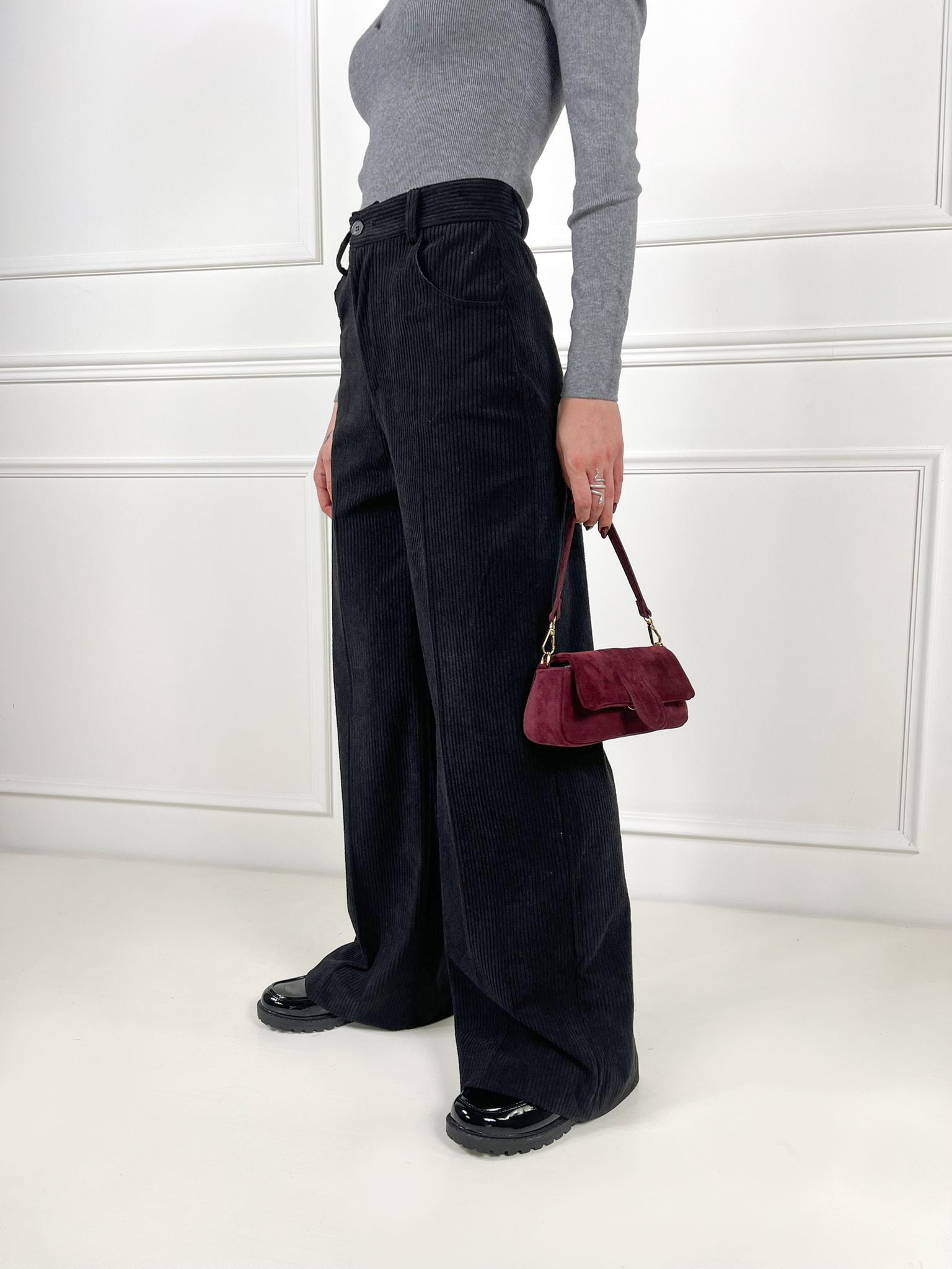 Pantalone palazzo velluto