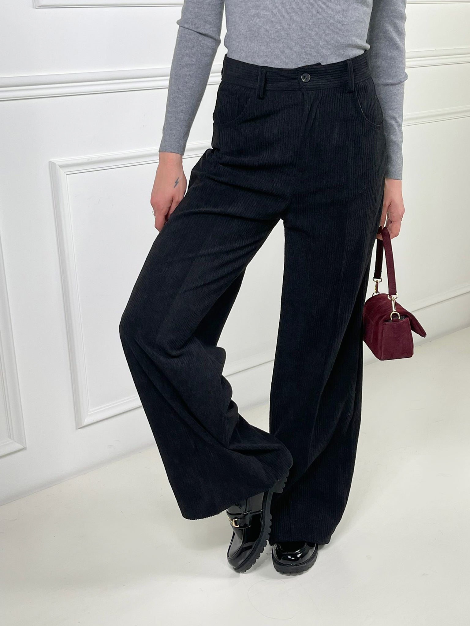 Pantalone palazzo velluto