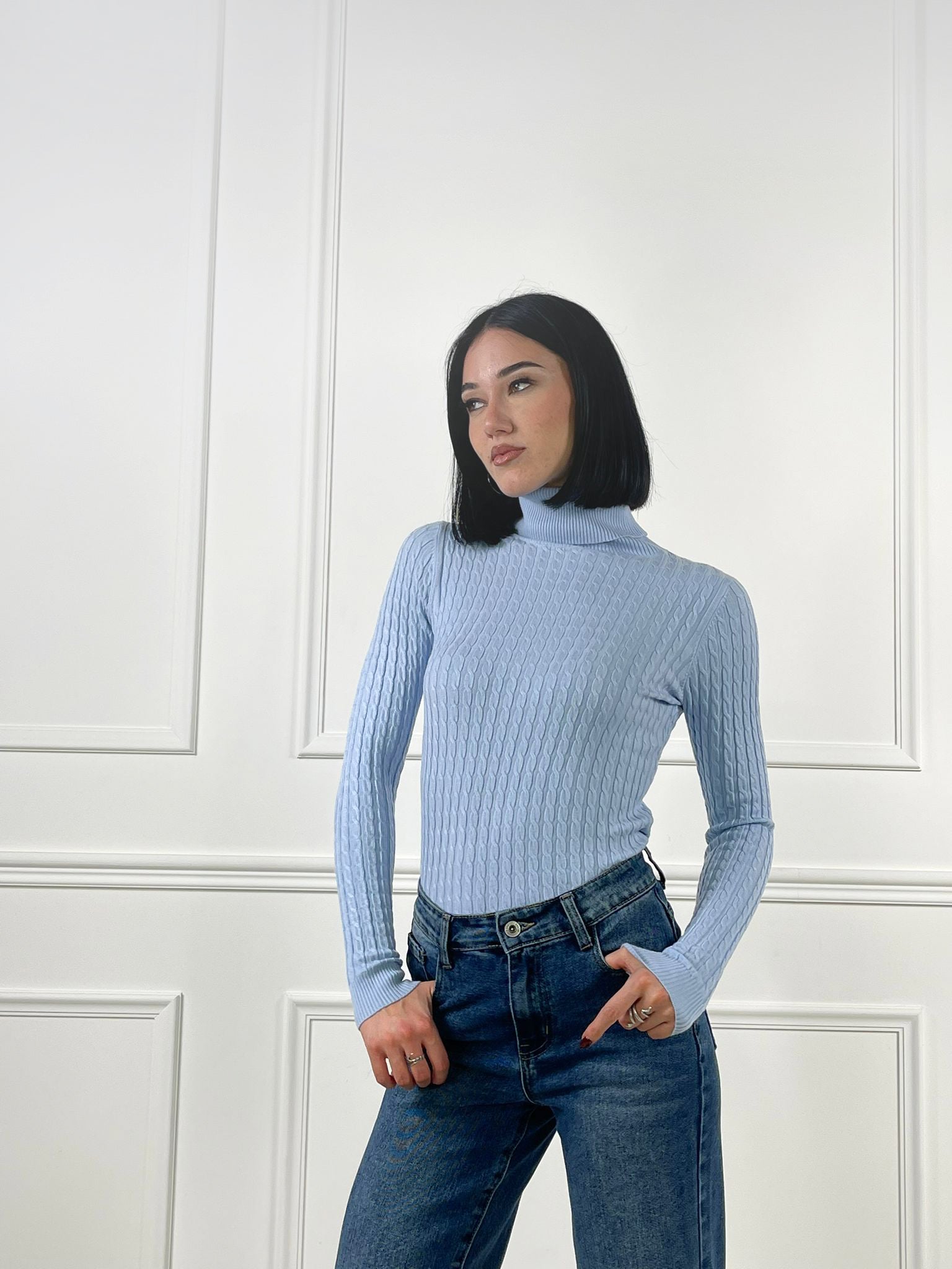 Maglia collo alto trecce 2 - Candida.it