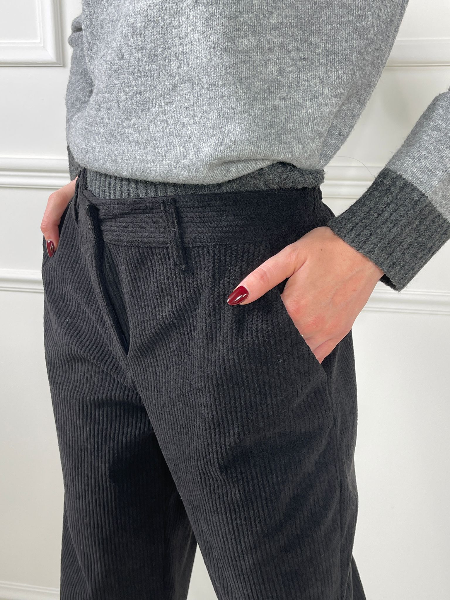 Pantalone sigaretta velluto a coste - Candida.it