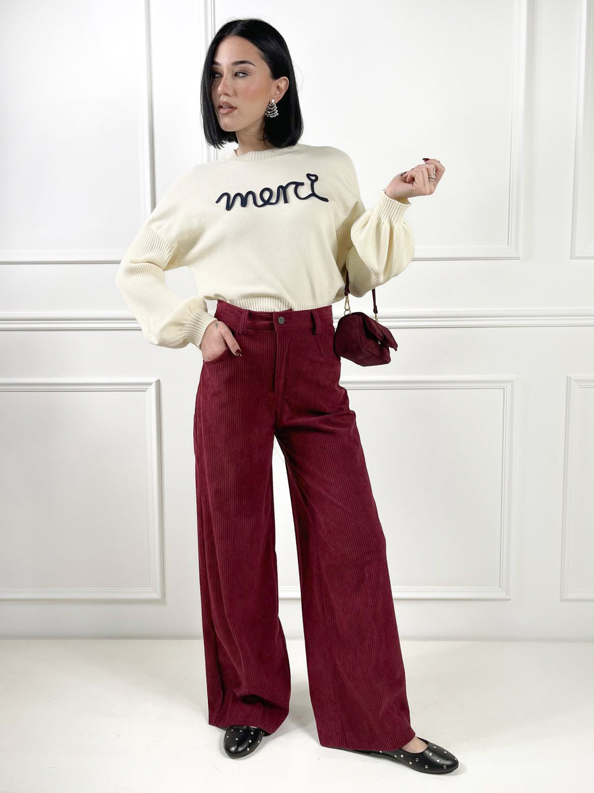 Pantalone palazzo velluto - Candida.it