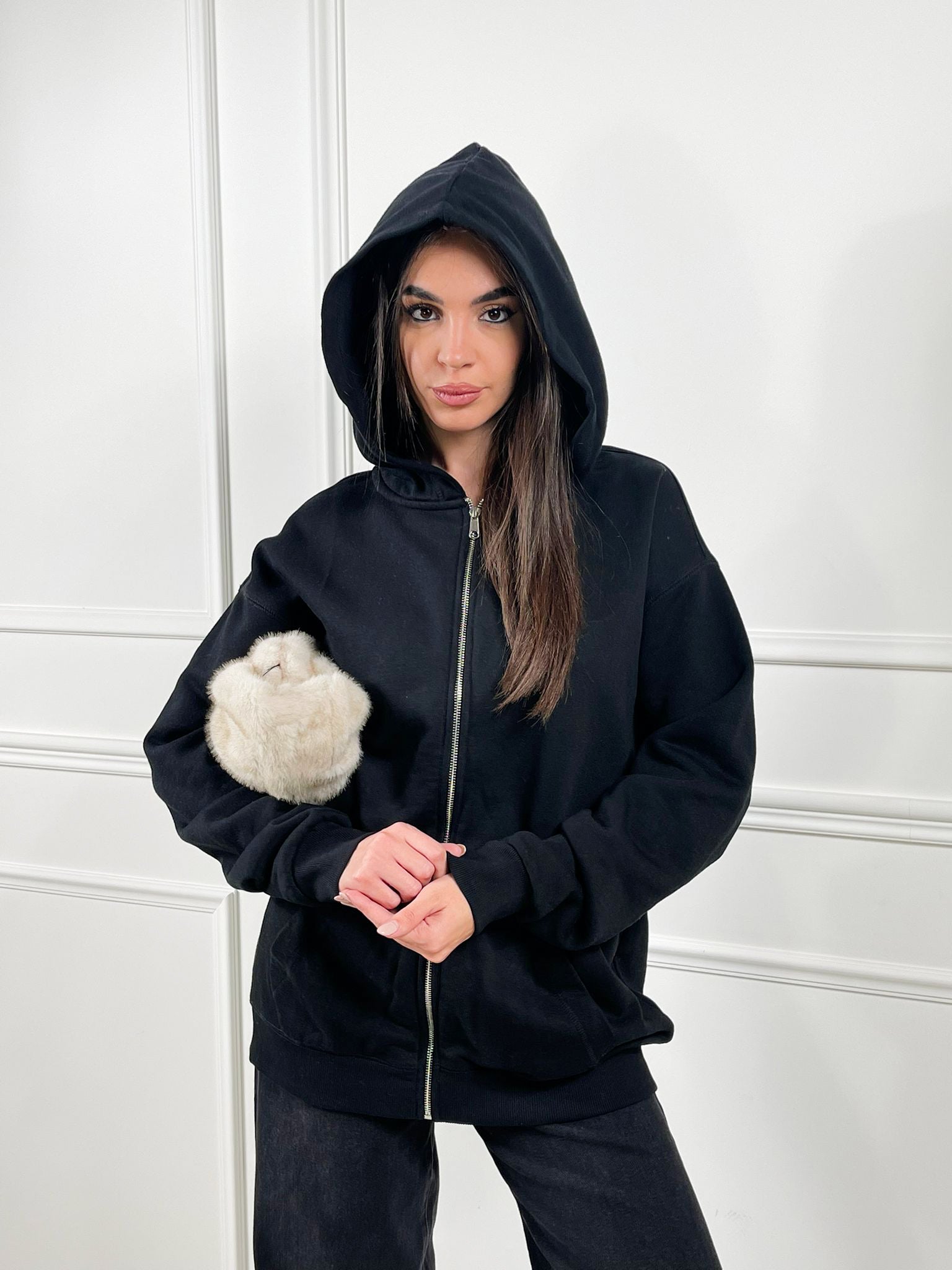 Felpa Over size con cappuccio - Candida.it