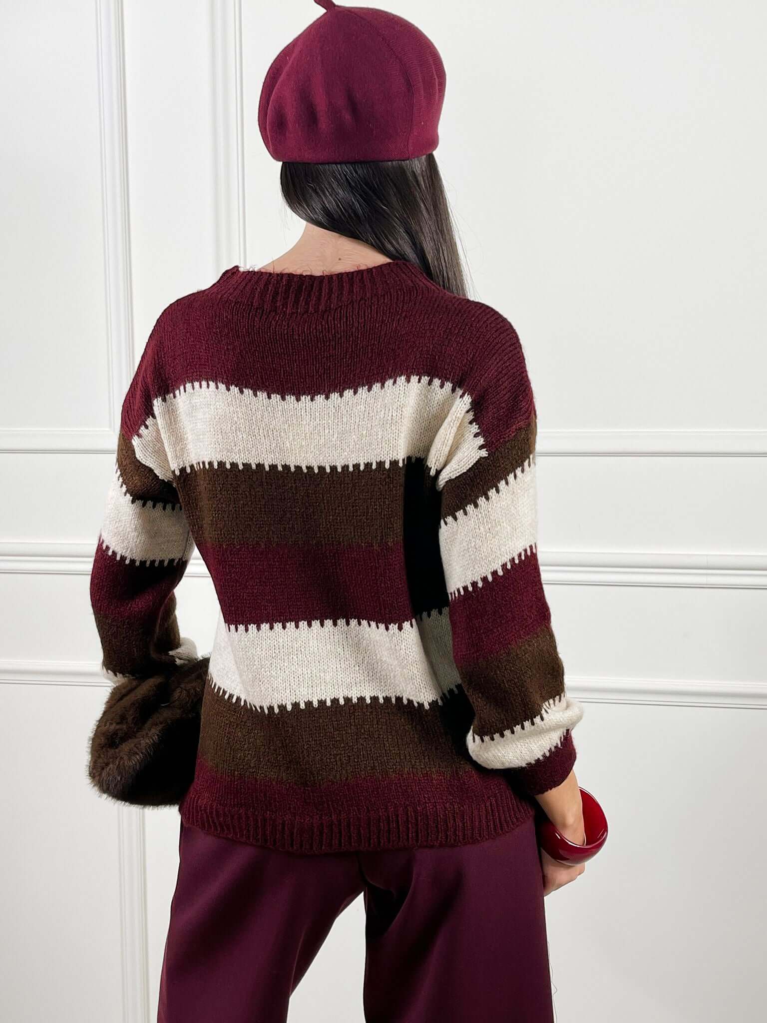 Maglia scollo barchetta a fasce - Candida.it