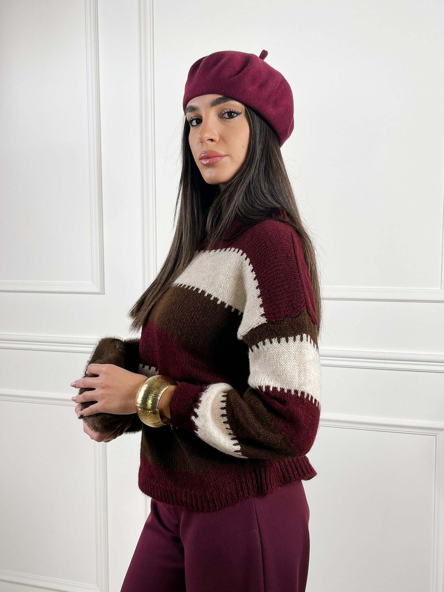 Maglia scollo barchetta a fasce - Candida.it