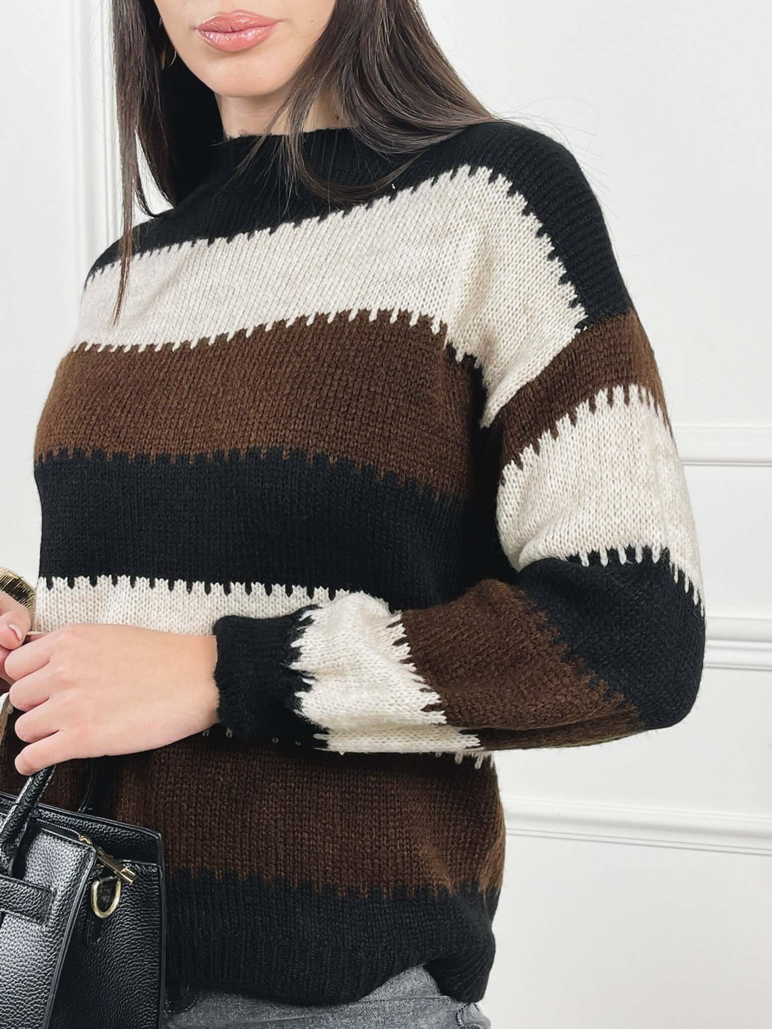 Maglia scollo barchetta a fasce - Candida.it