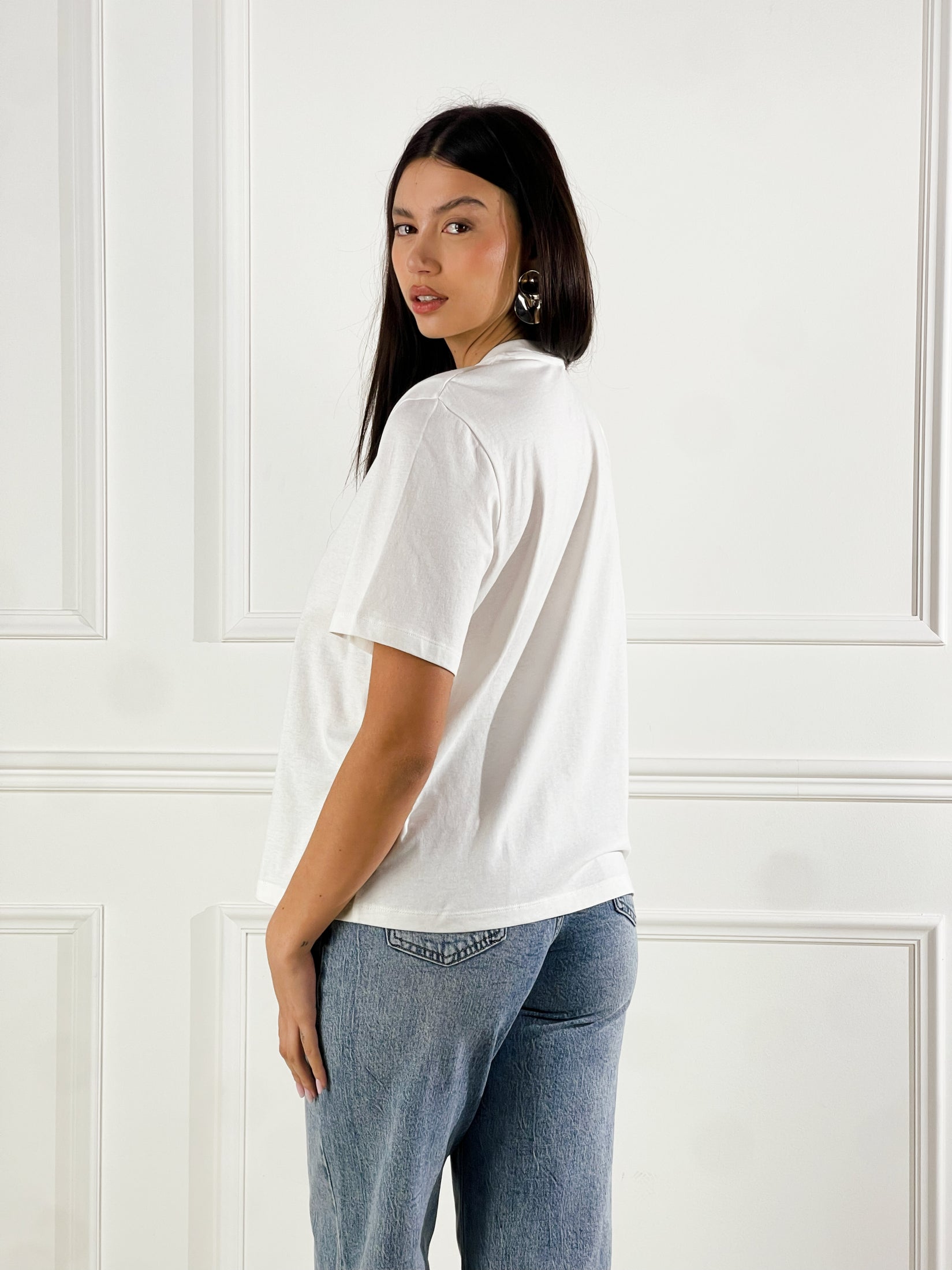 T-Shirt spalline|Colore:Bianco latte