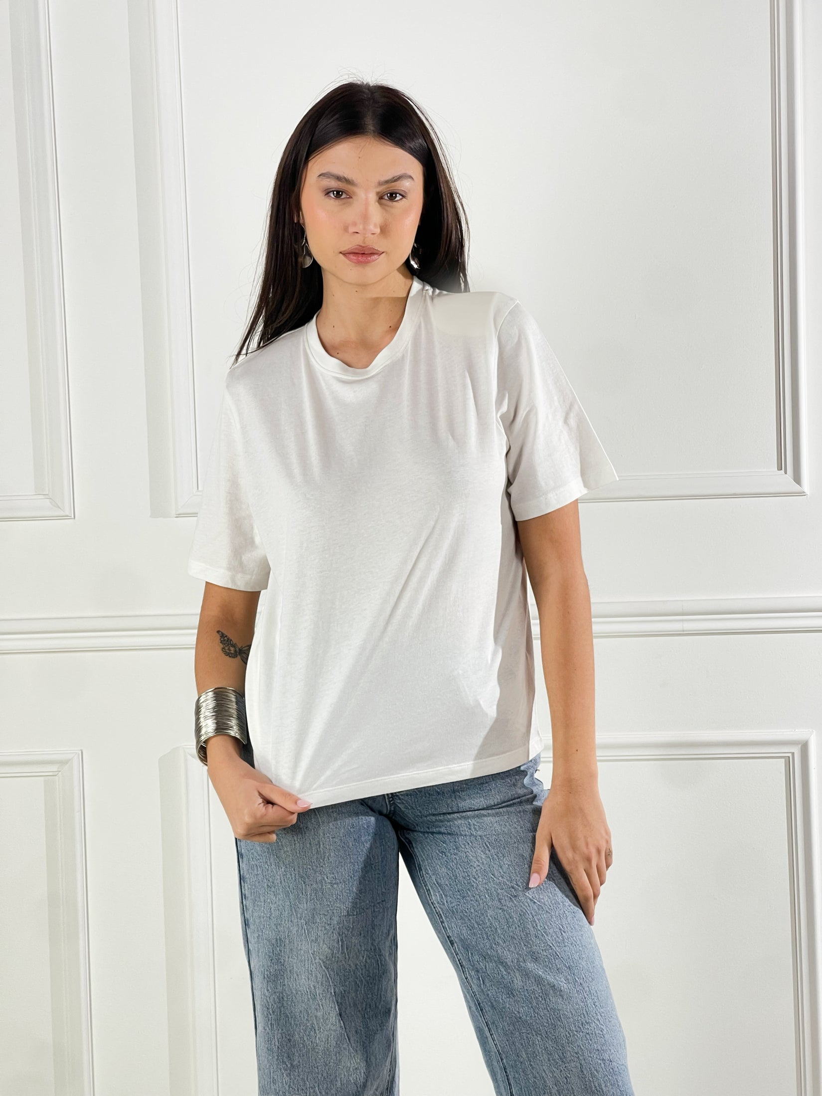 T-Shirt spalline|Colore:Bianco latte