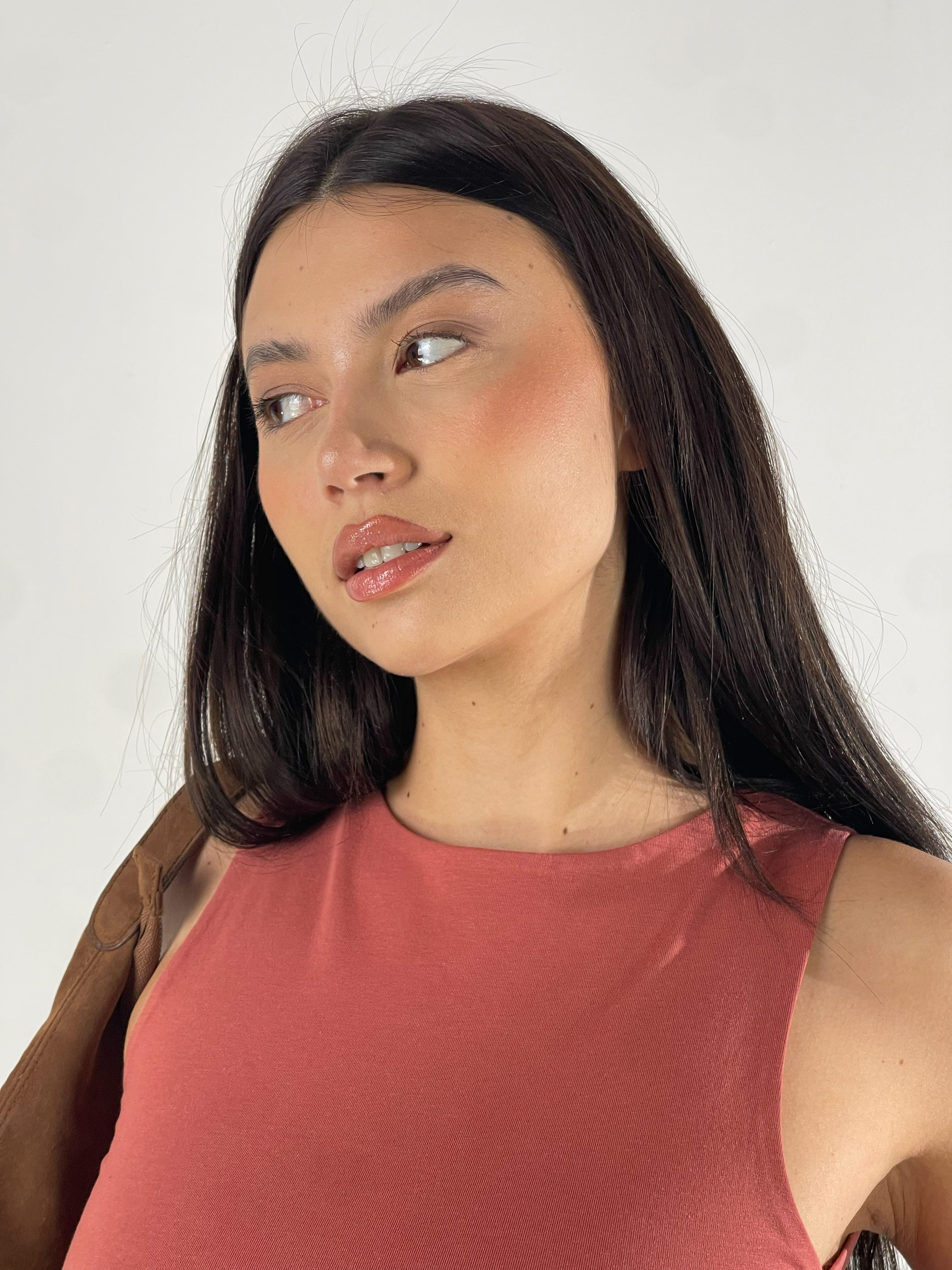 Top crop giromanica|Colore:Terracotta