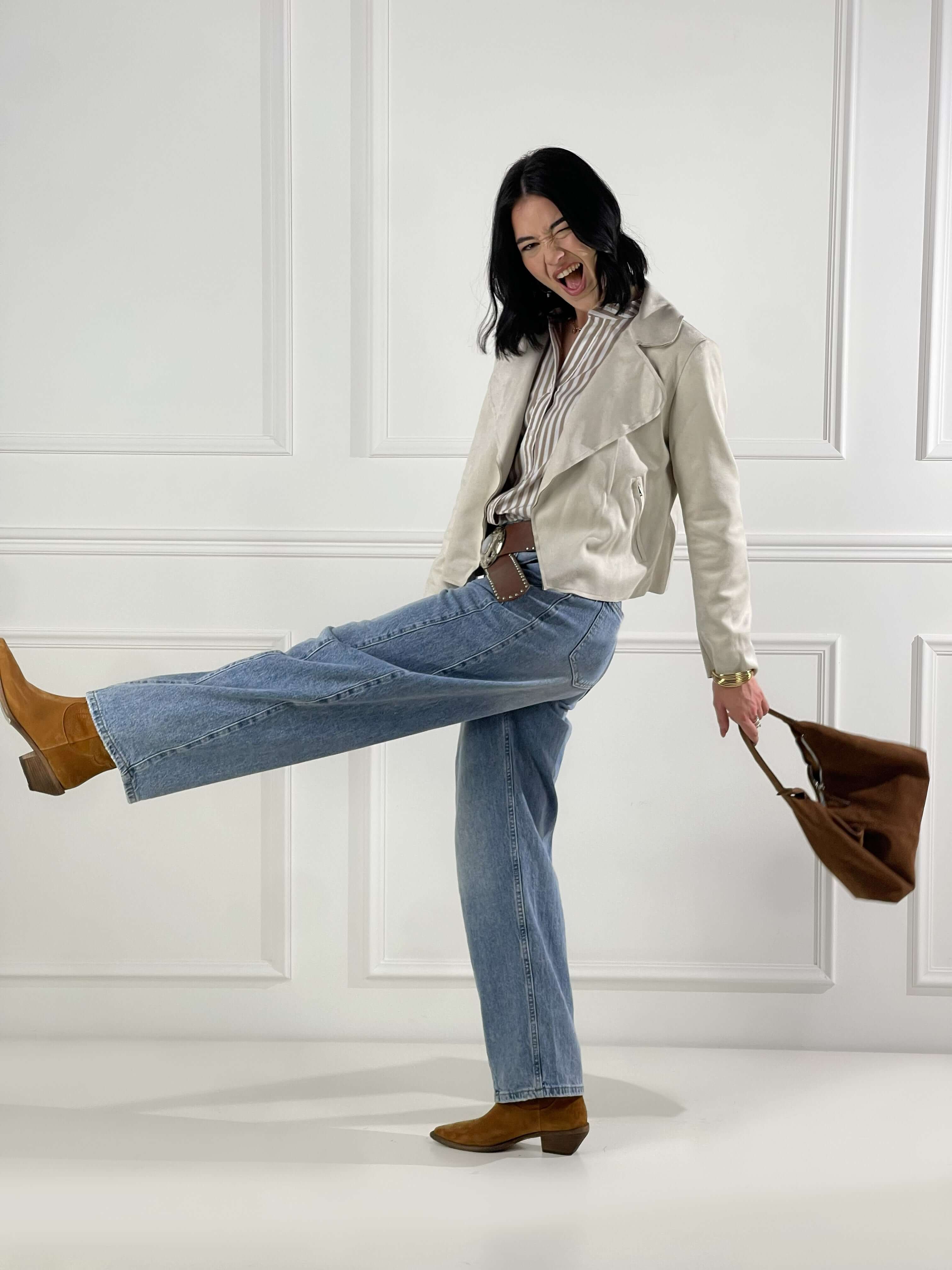 Jeans con cuciture laterali|Colore:Jeans