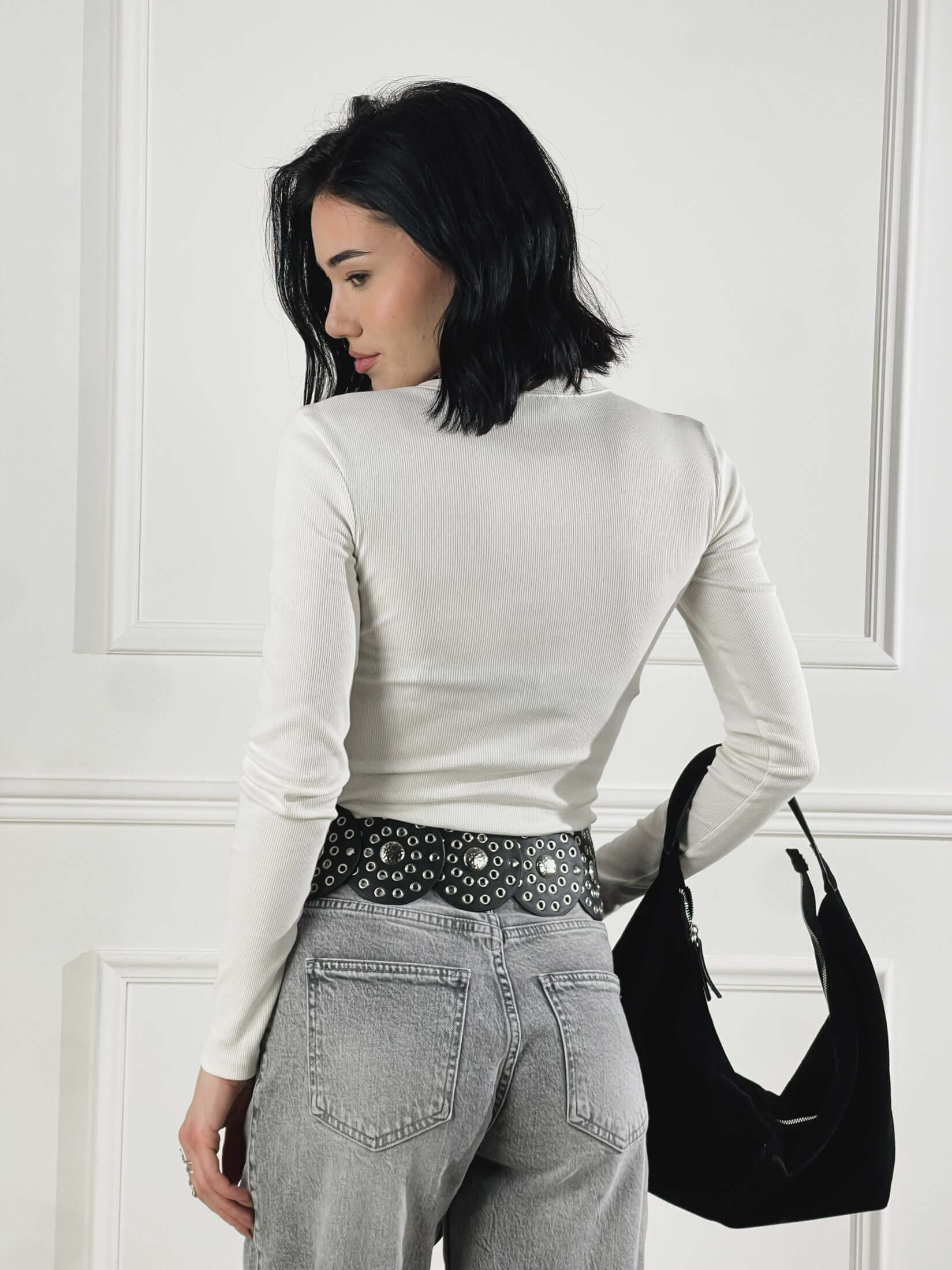 Jeans con cuciture laterali|Colore:Grigio