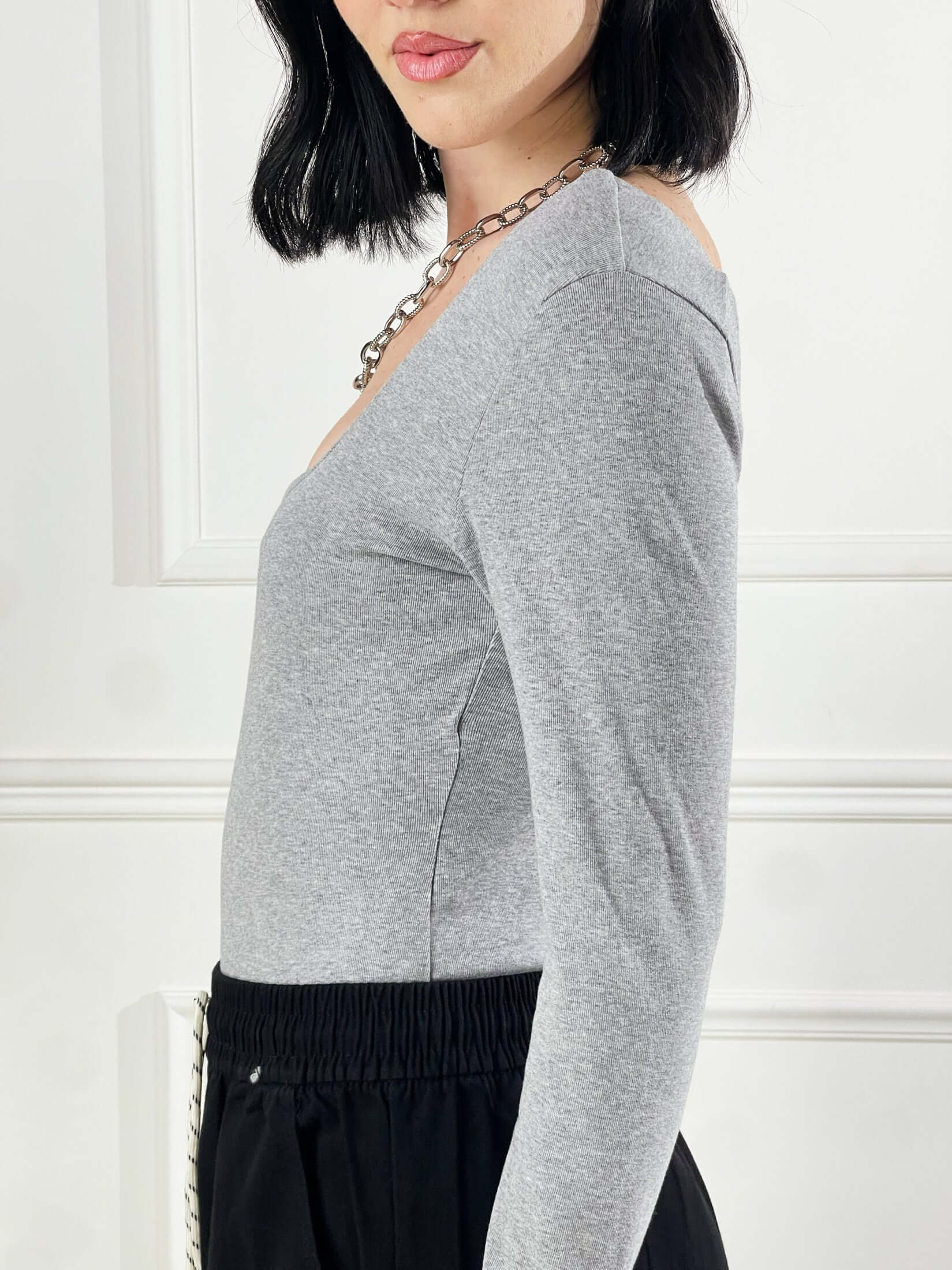 Body Scollo quadrato|Colore:Grigio