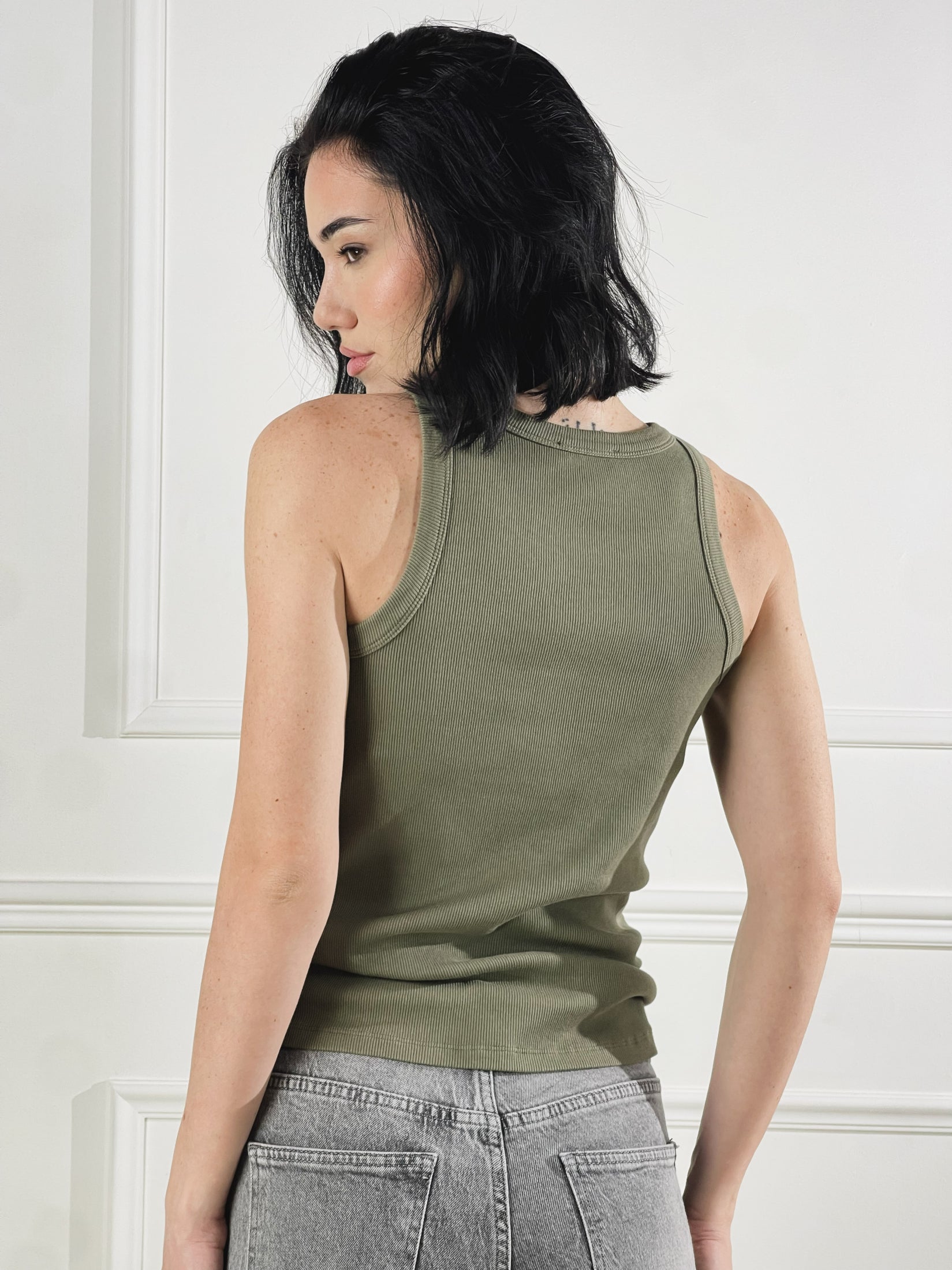 Canotta spalline larghe|Colore:Salvia