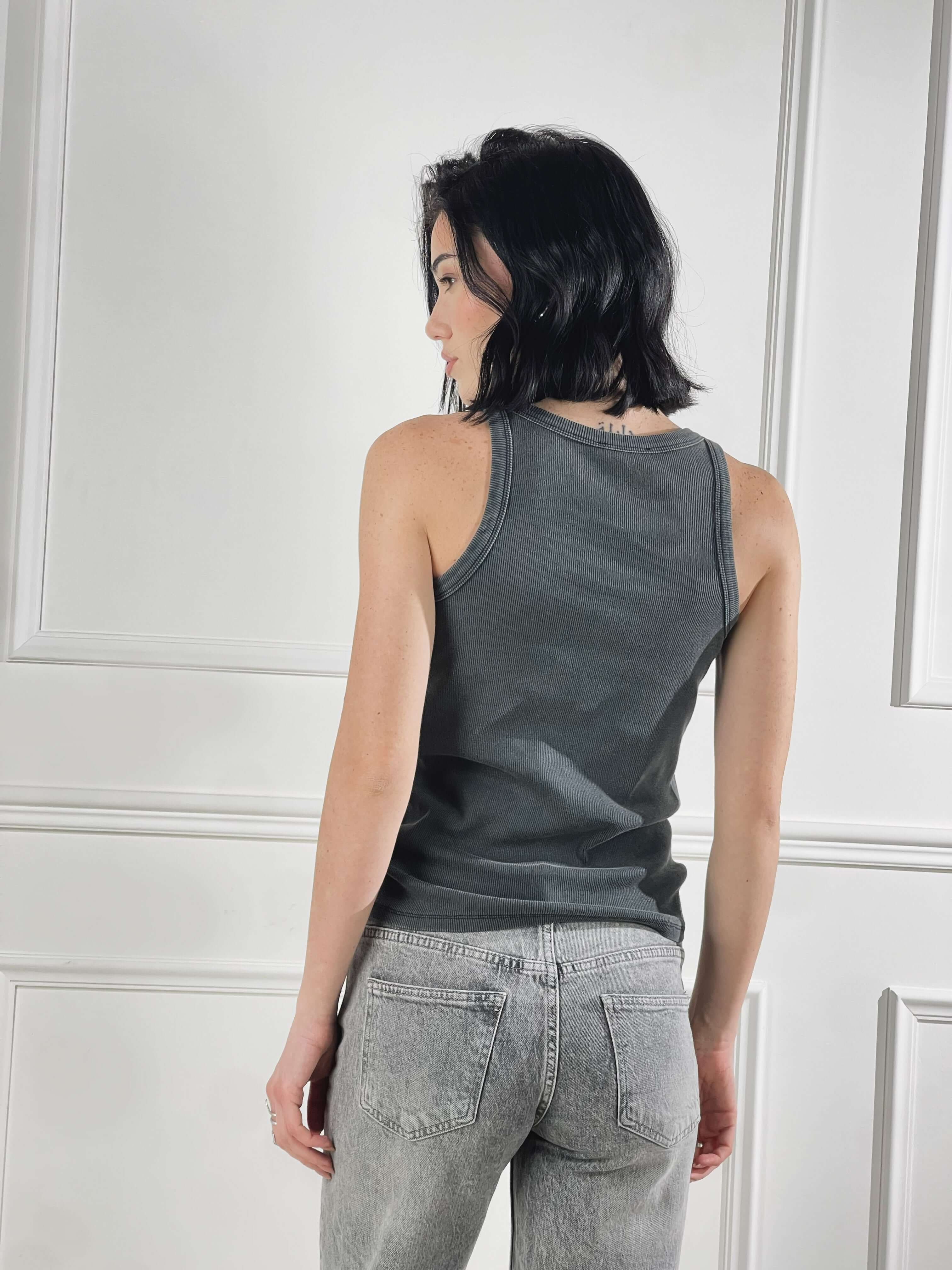 Canotta spalline larghe|Colore:Nero
