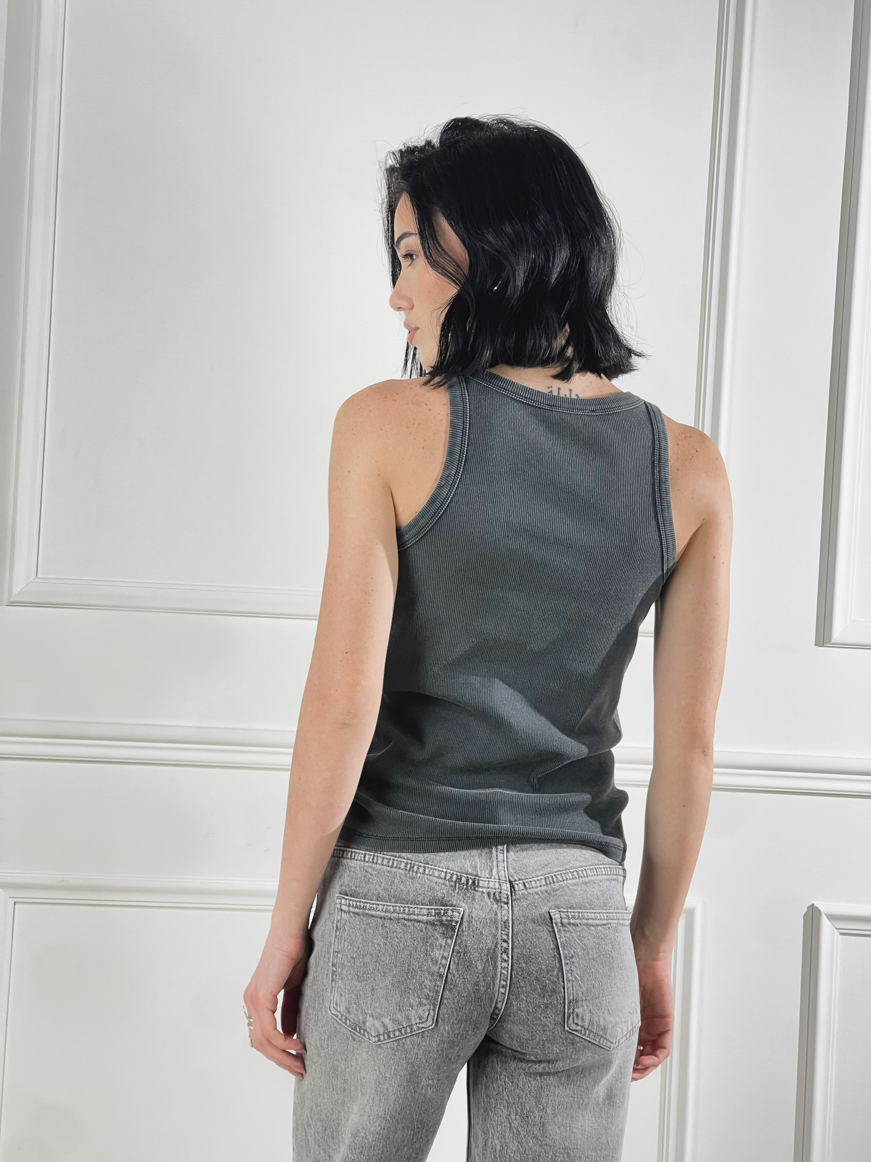 Canotta spalline larghe|Colore:Nero