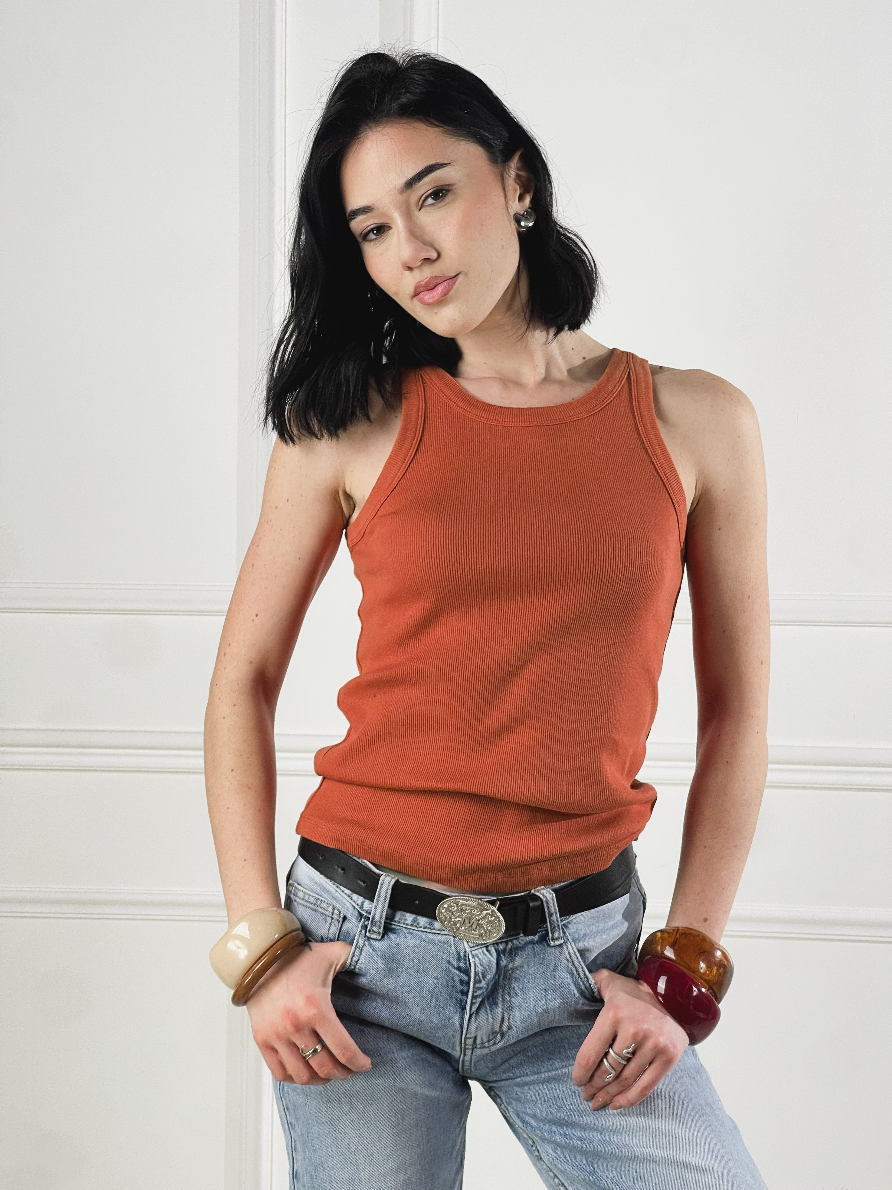 Canotta spalline larghe|Colore:Ruggine