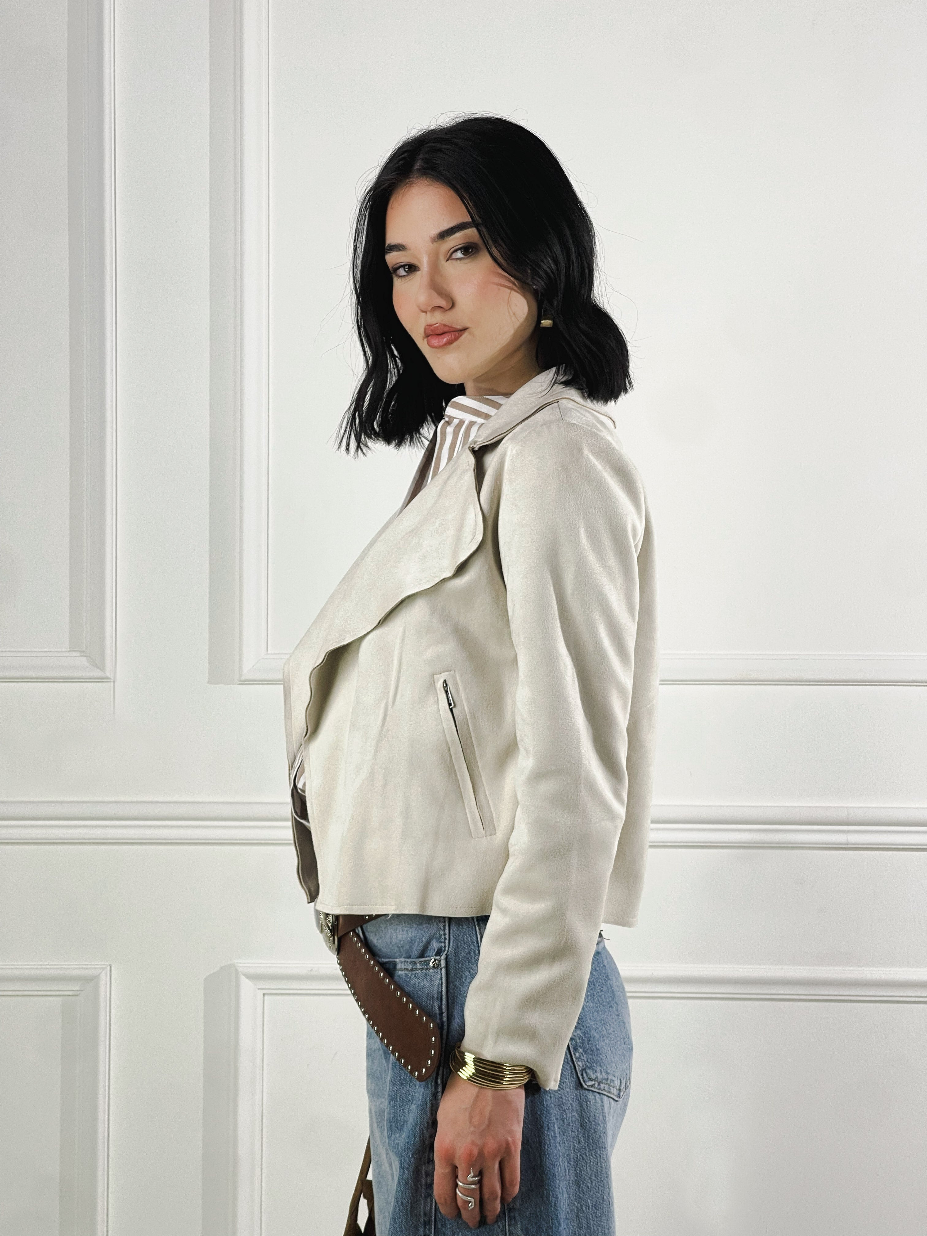 Giacca collo reverse|Colore:Ecru