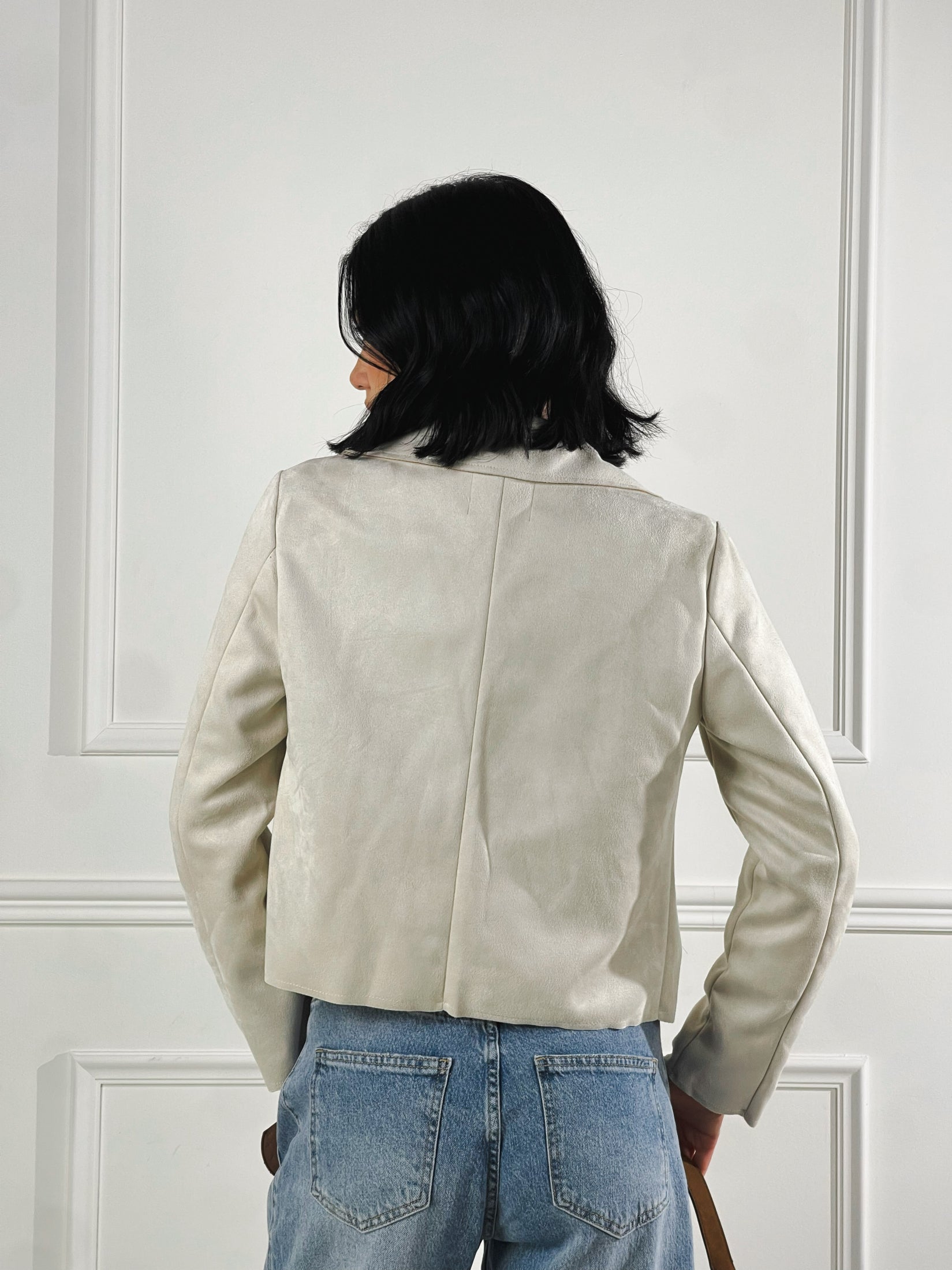 Giacca collo reverse|Colore:Ecru