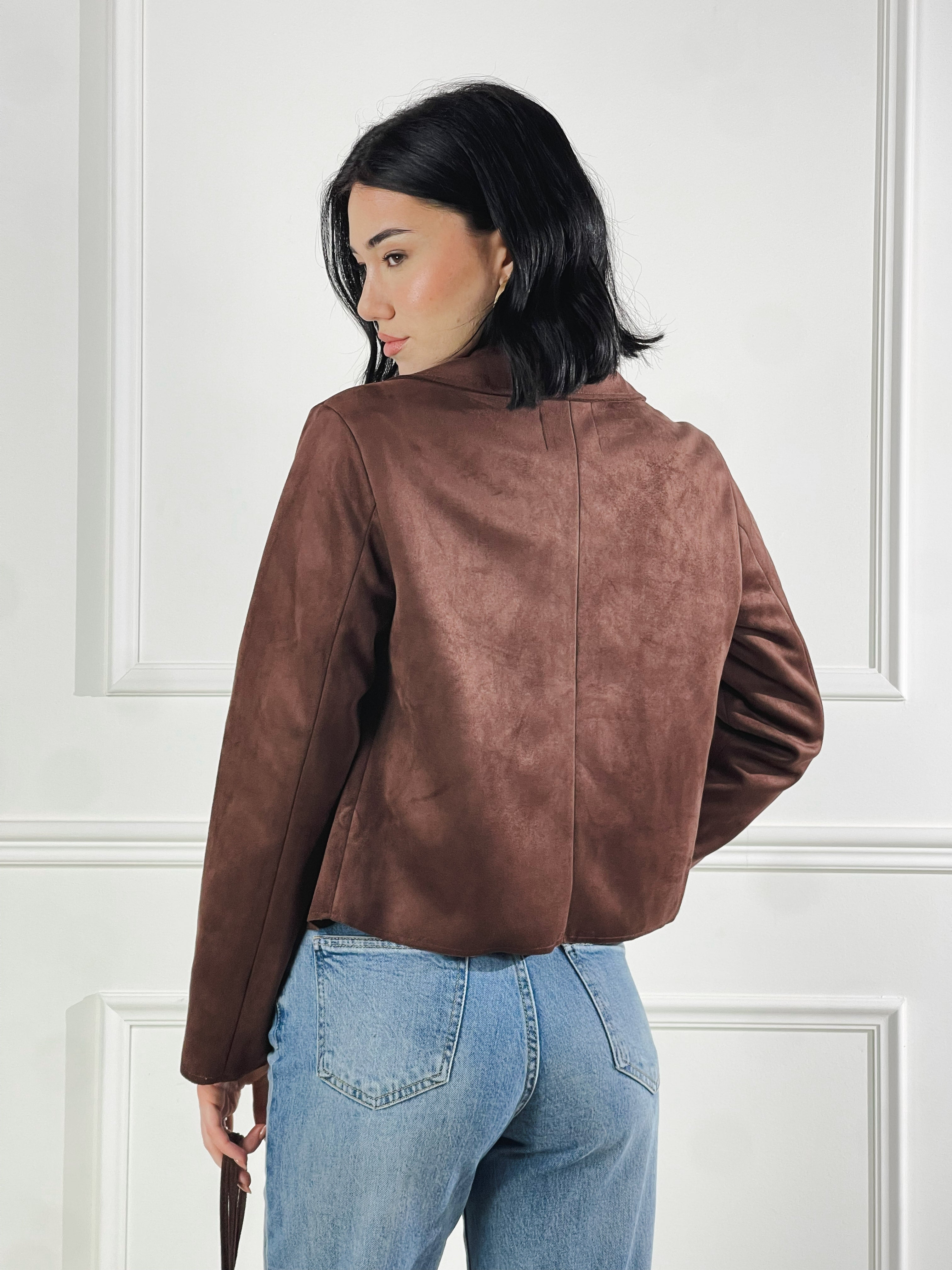 Giacca collo reverse|Colore:Marrone