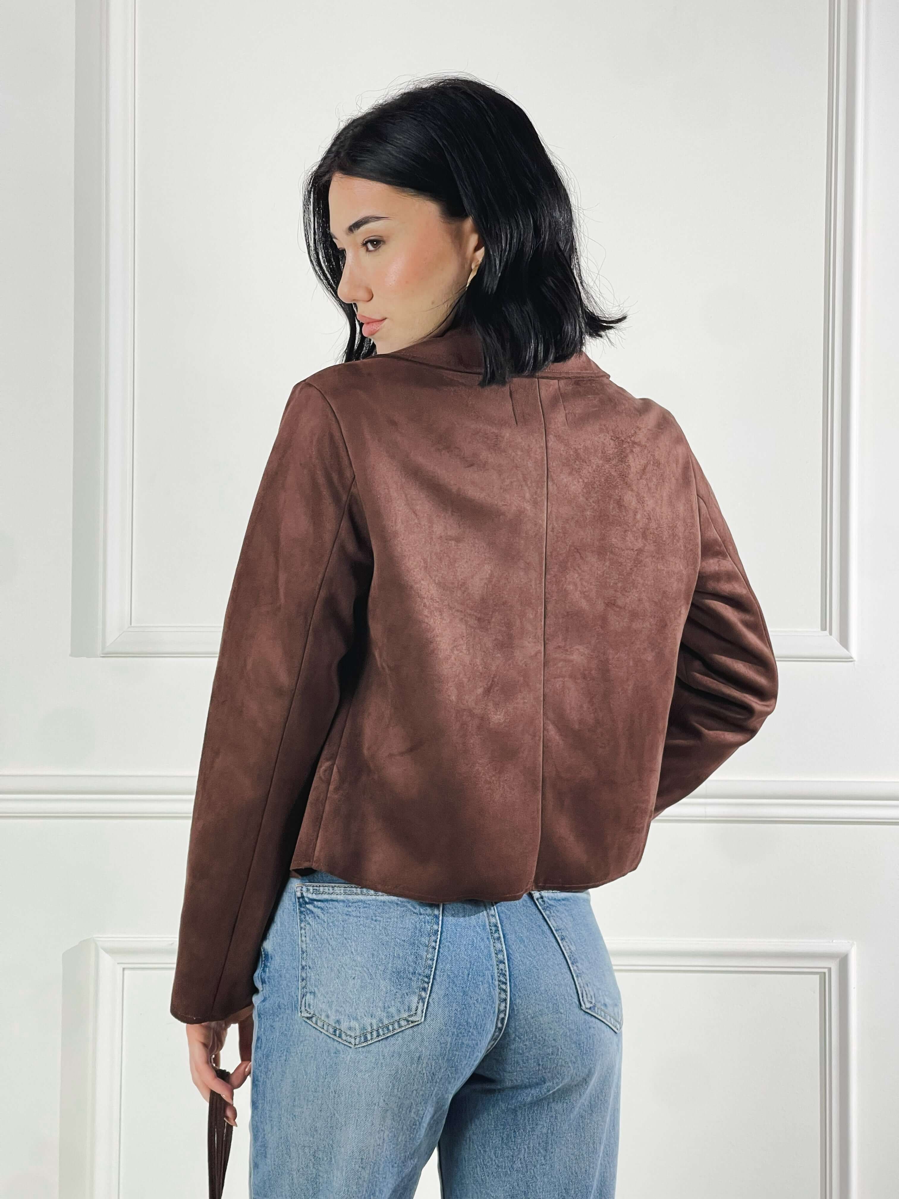 Giacca collo reverse|Colore:Marrone