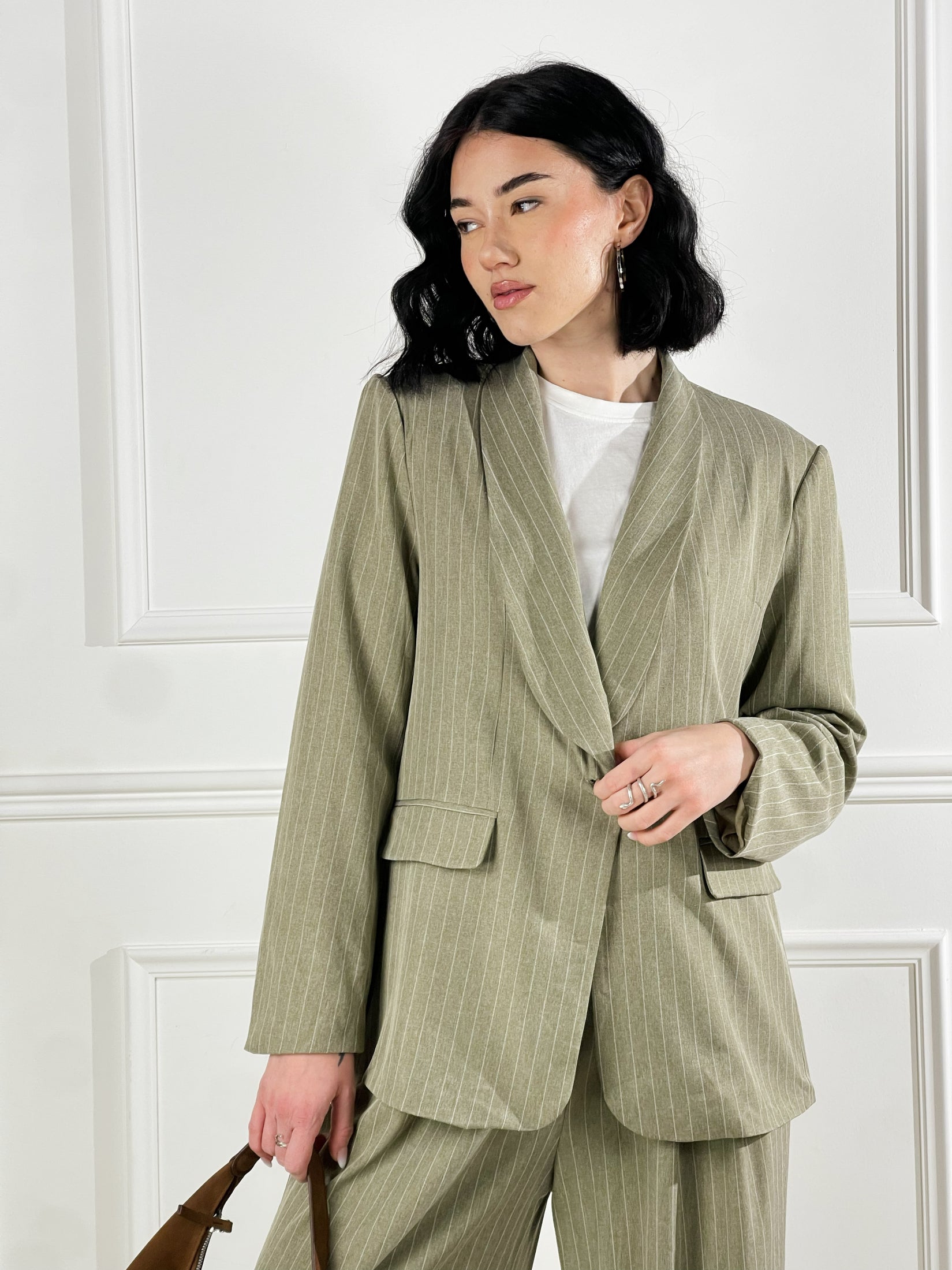 Blazer gessato|Colore:Verde