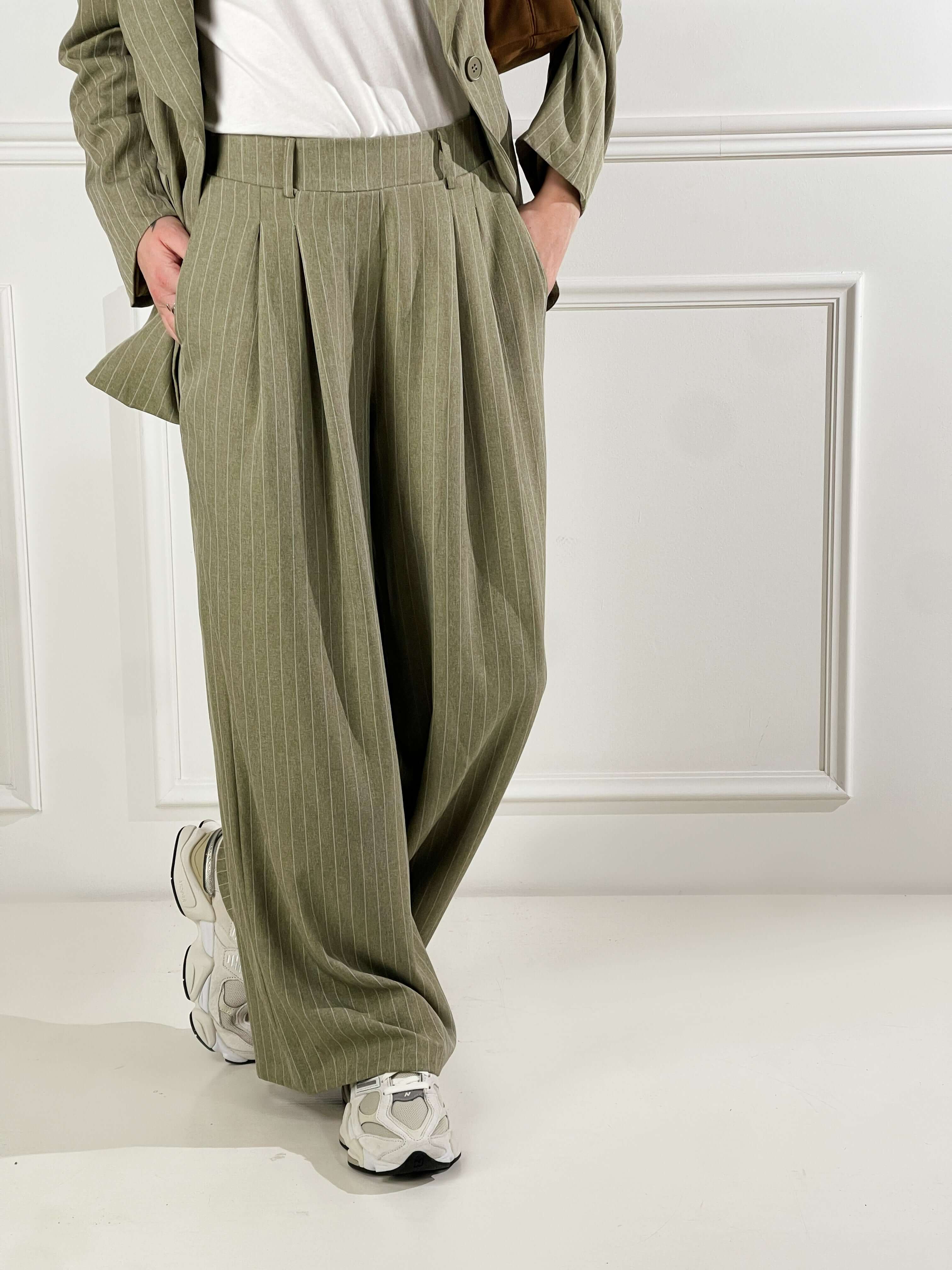 Pantalone Gessato|Colore:Verde
