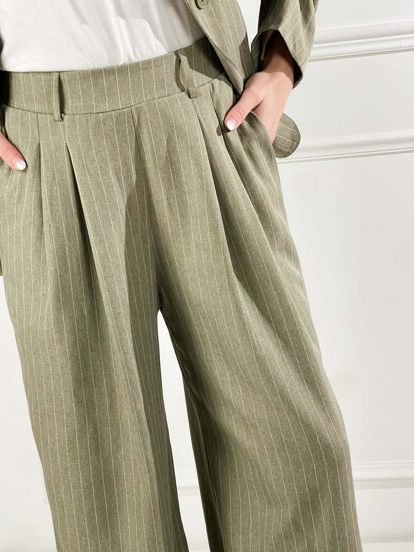 Pantalone Gessato|Colore:Verde