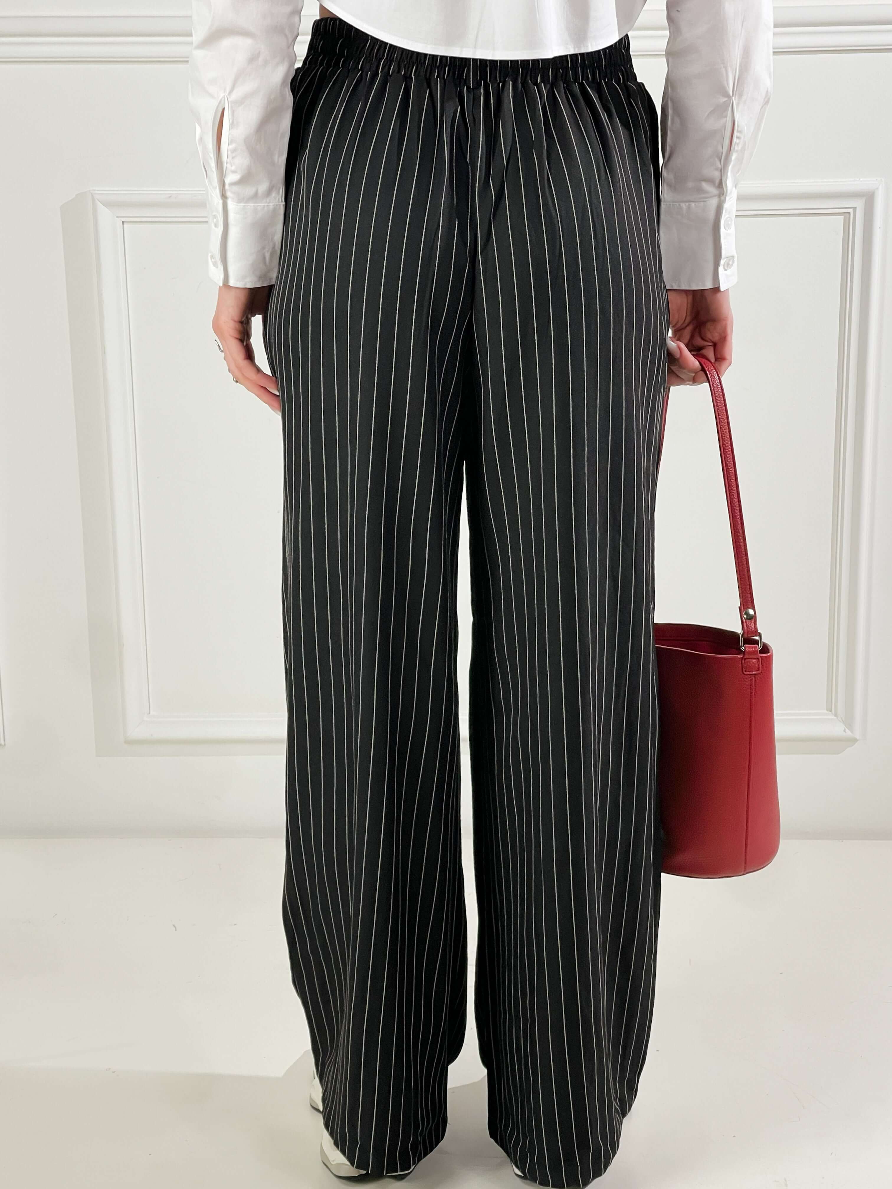 Pantalone Gessato|Colore:Nero