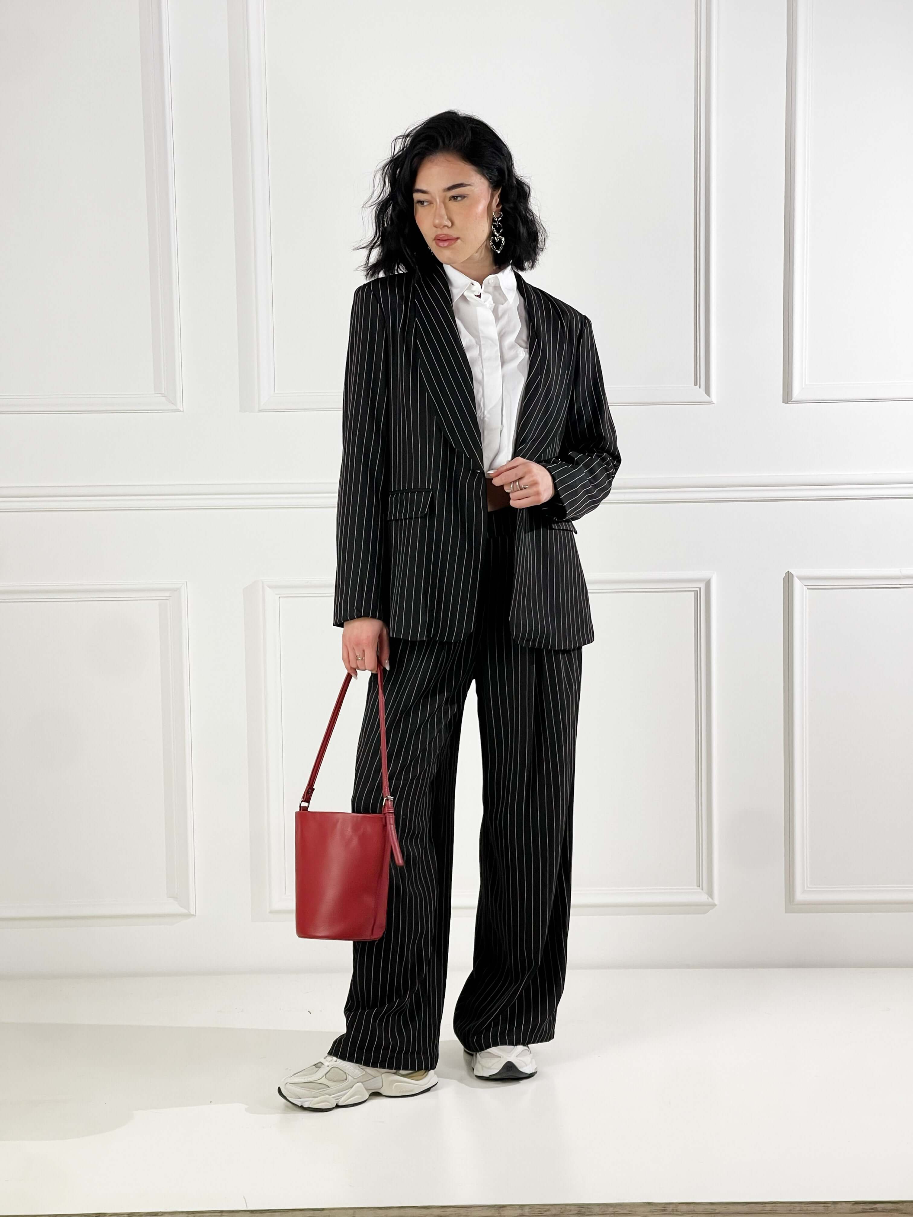 Pantalone Gessato|Colore:Nero