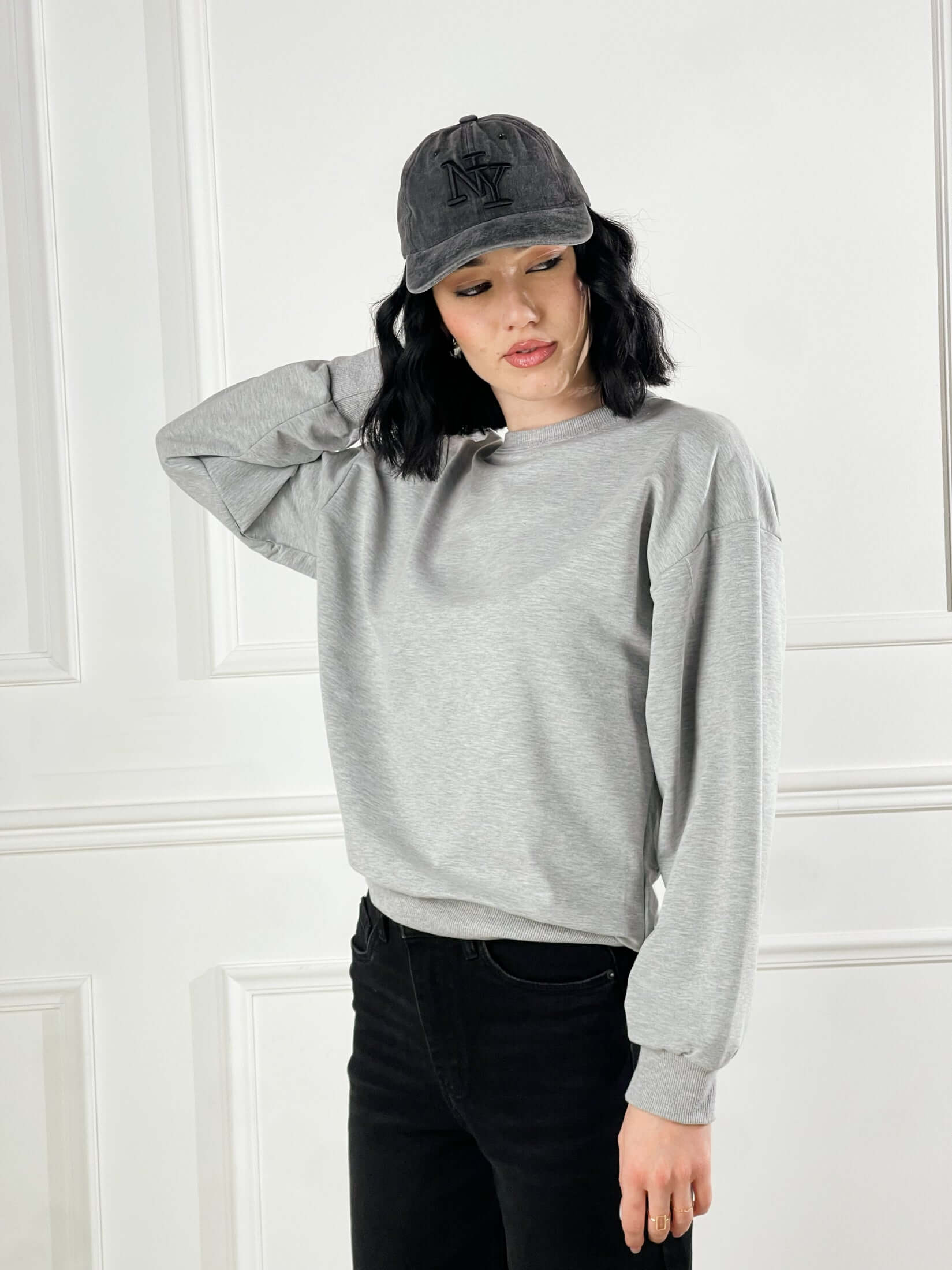Felpa Basic girocollo|Colore:Grigio