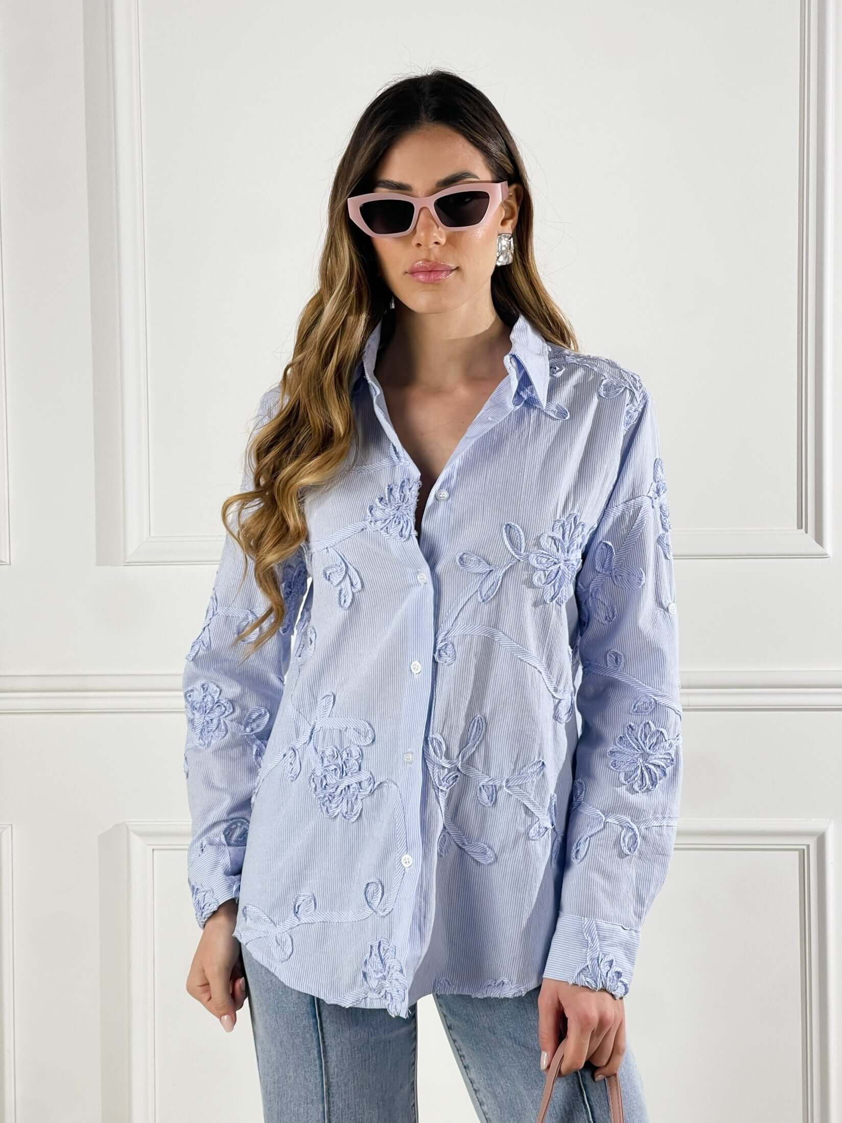Camicia con ricamo |Colore:Blu