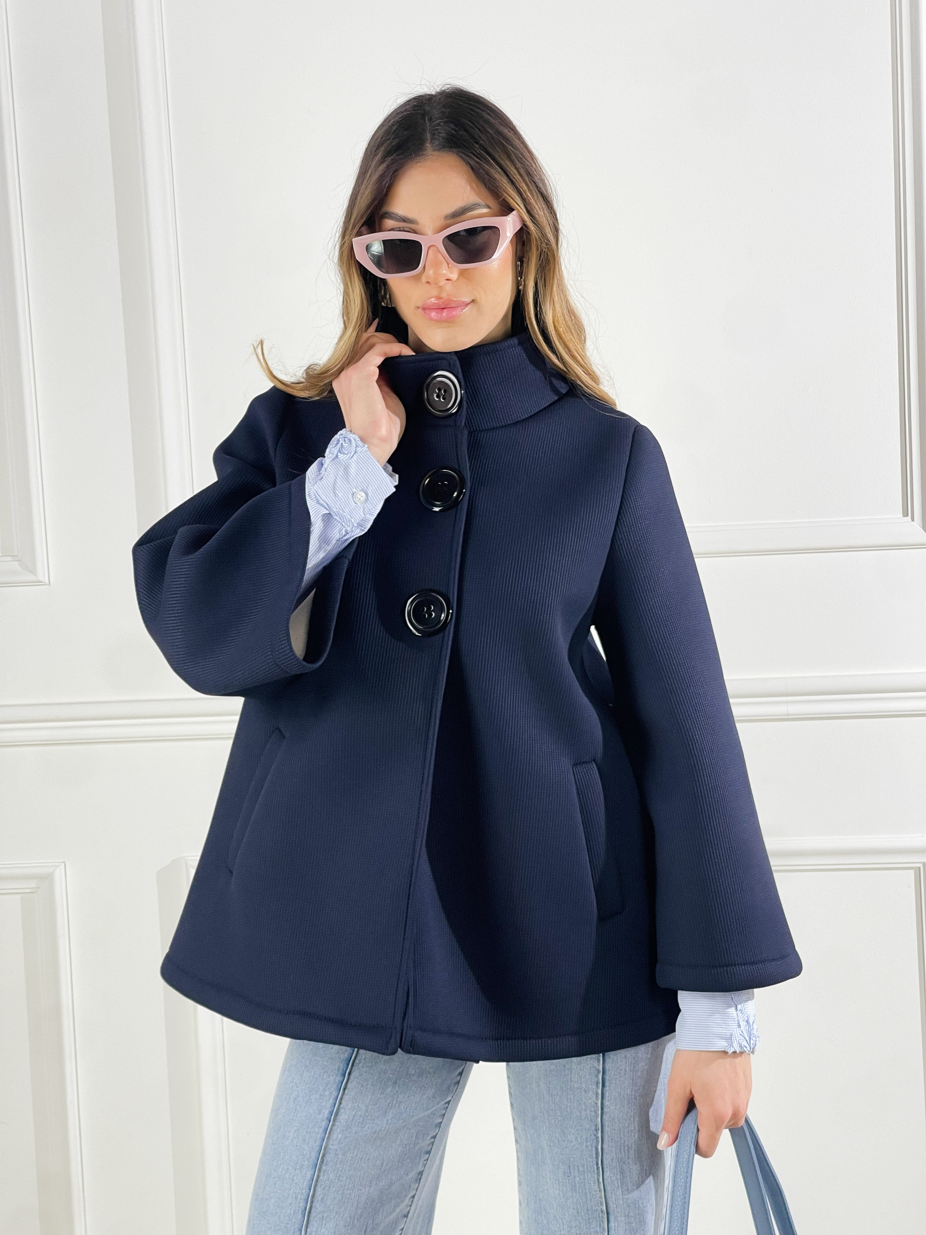 Cappotto coreana|Colore:Blu