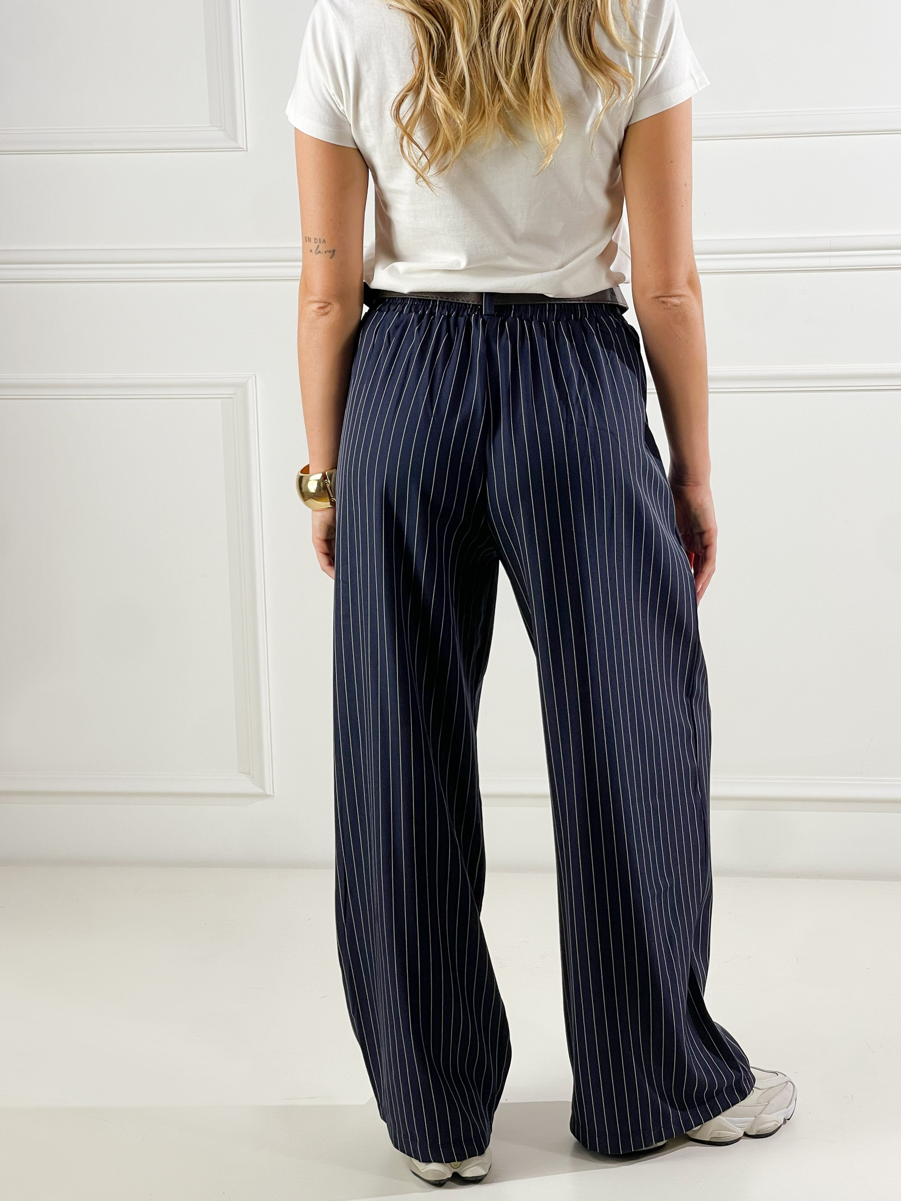 Pantalone sartoriale gessato|Colore:Blu navy