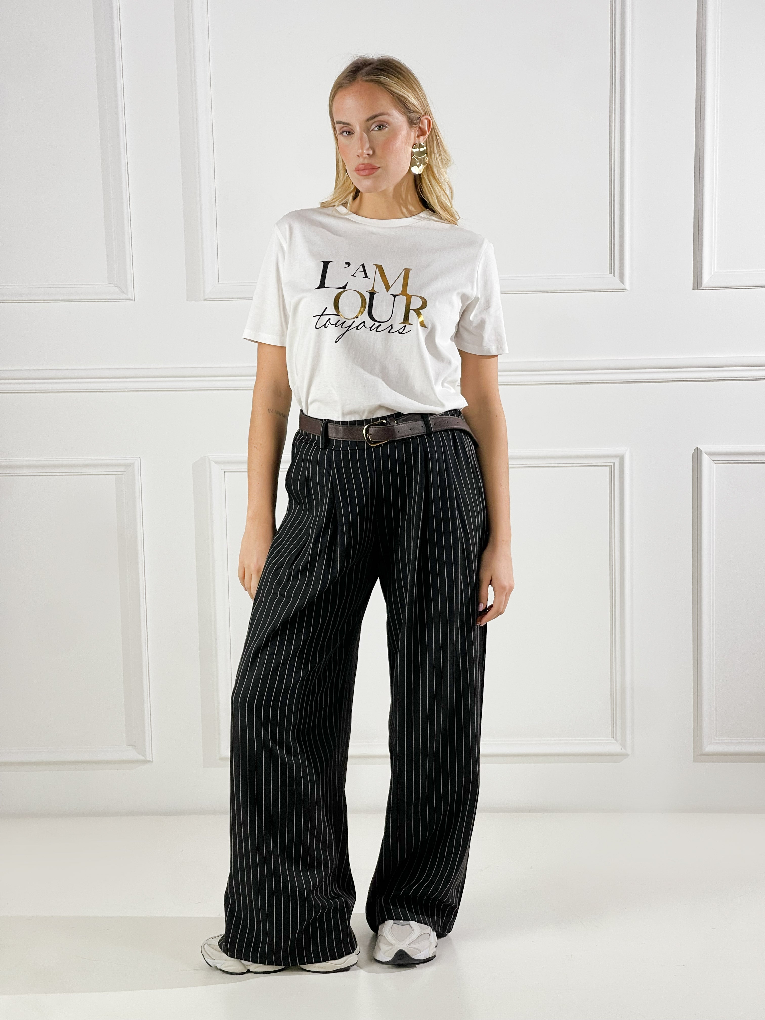 Pantalone sartoriale gessato|Colore:Nero