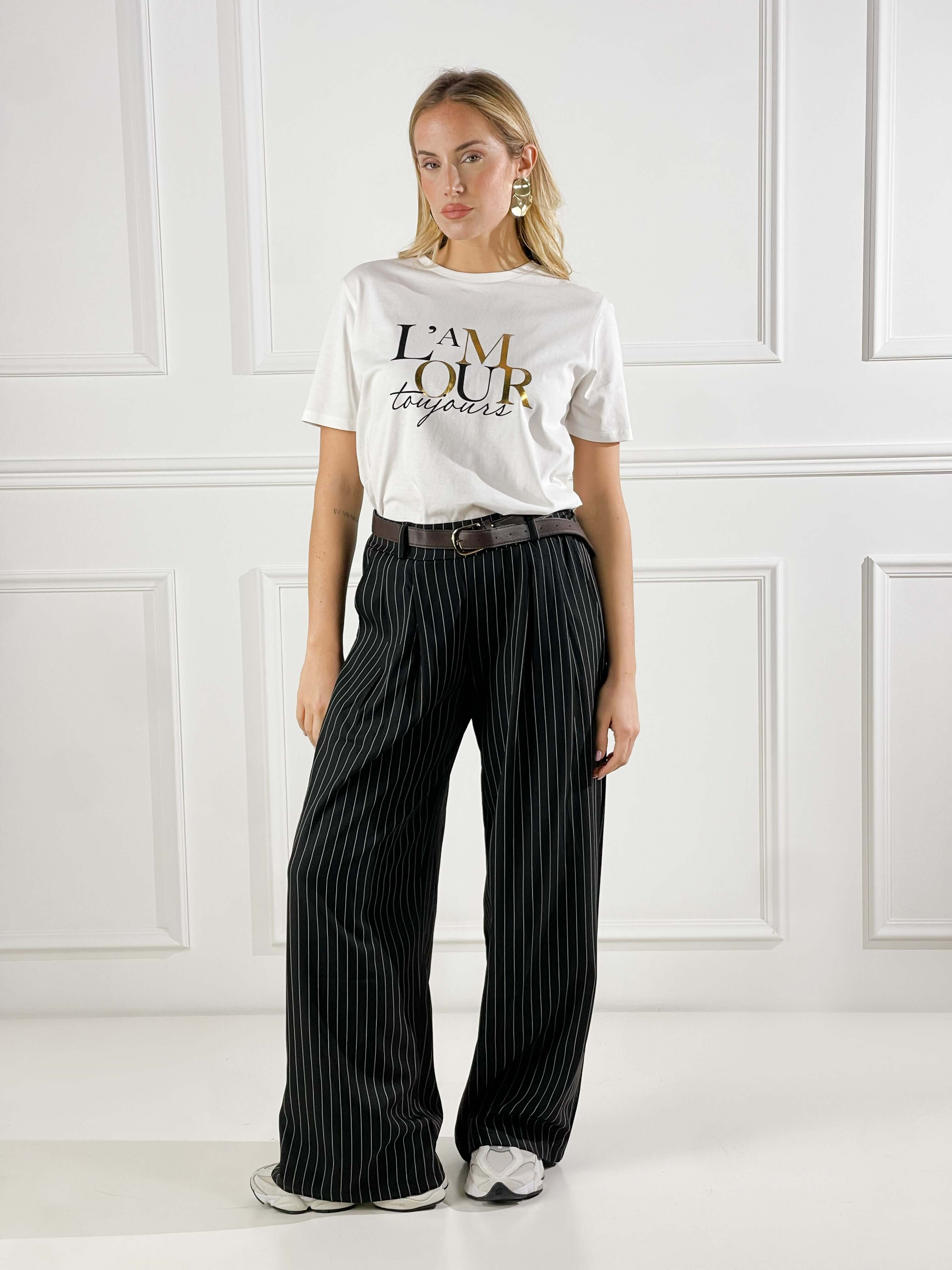 Pantalone sartoriale gessato|Colore:Nero