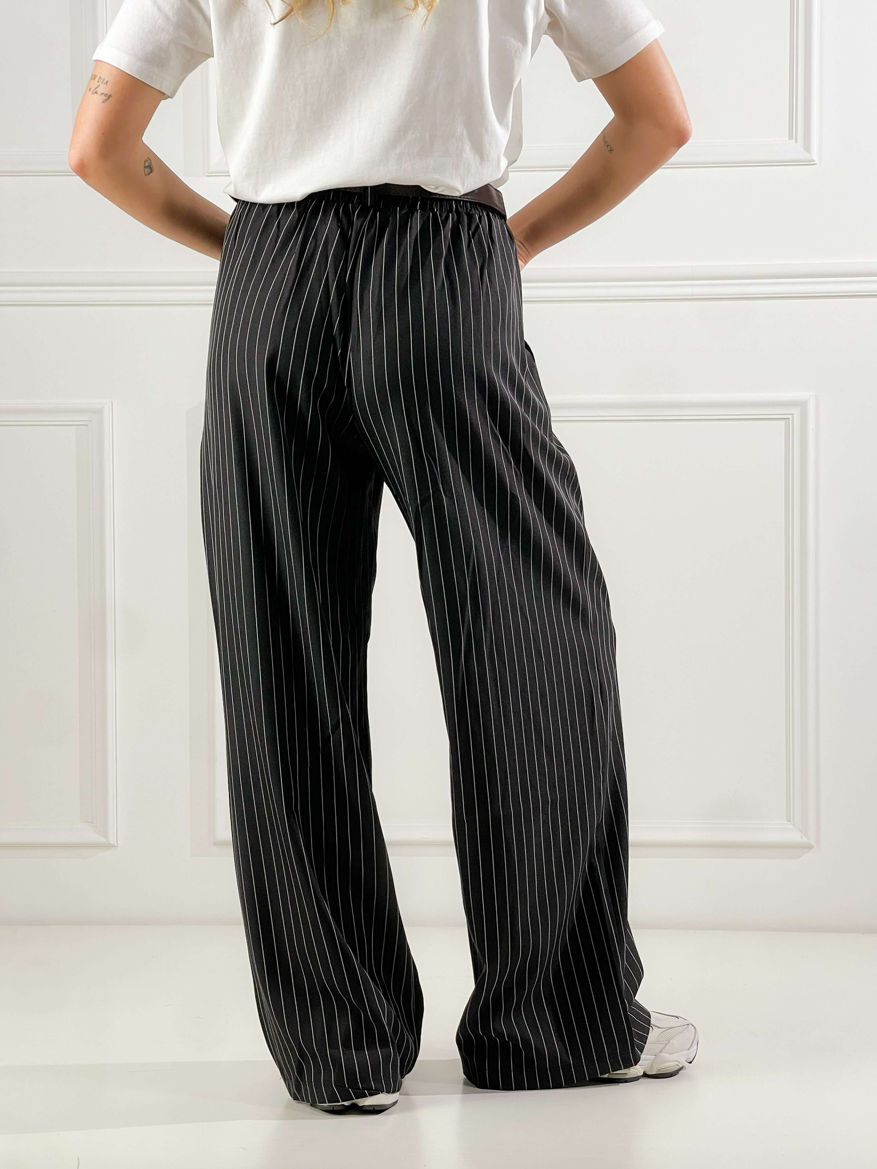 Pantalone sartoriale gessato|Colore:Nero