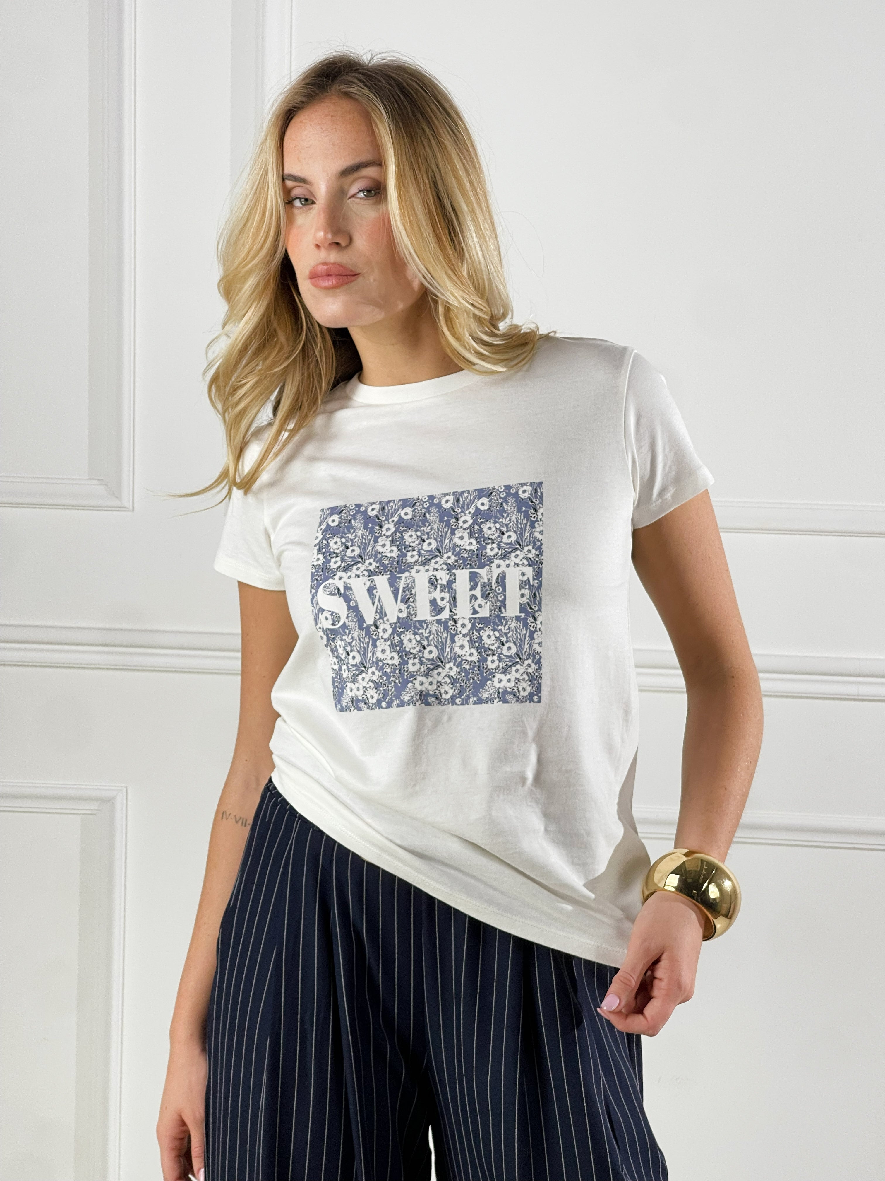 T-shirt Sweet|Colore:Bianco latte