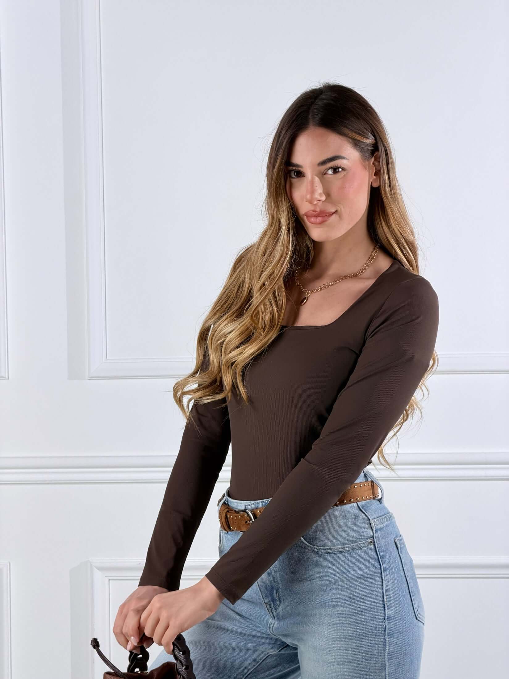 Body Meslissa scollo quadrato|Colore:Caffe