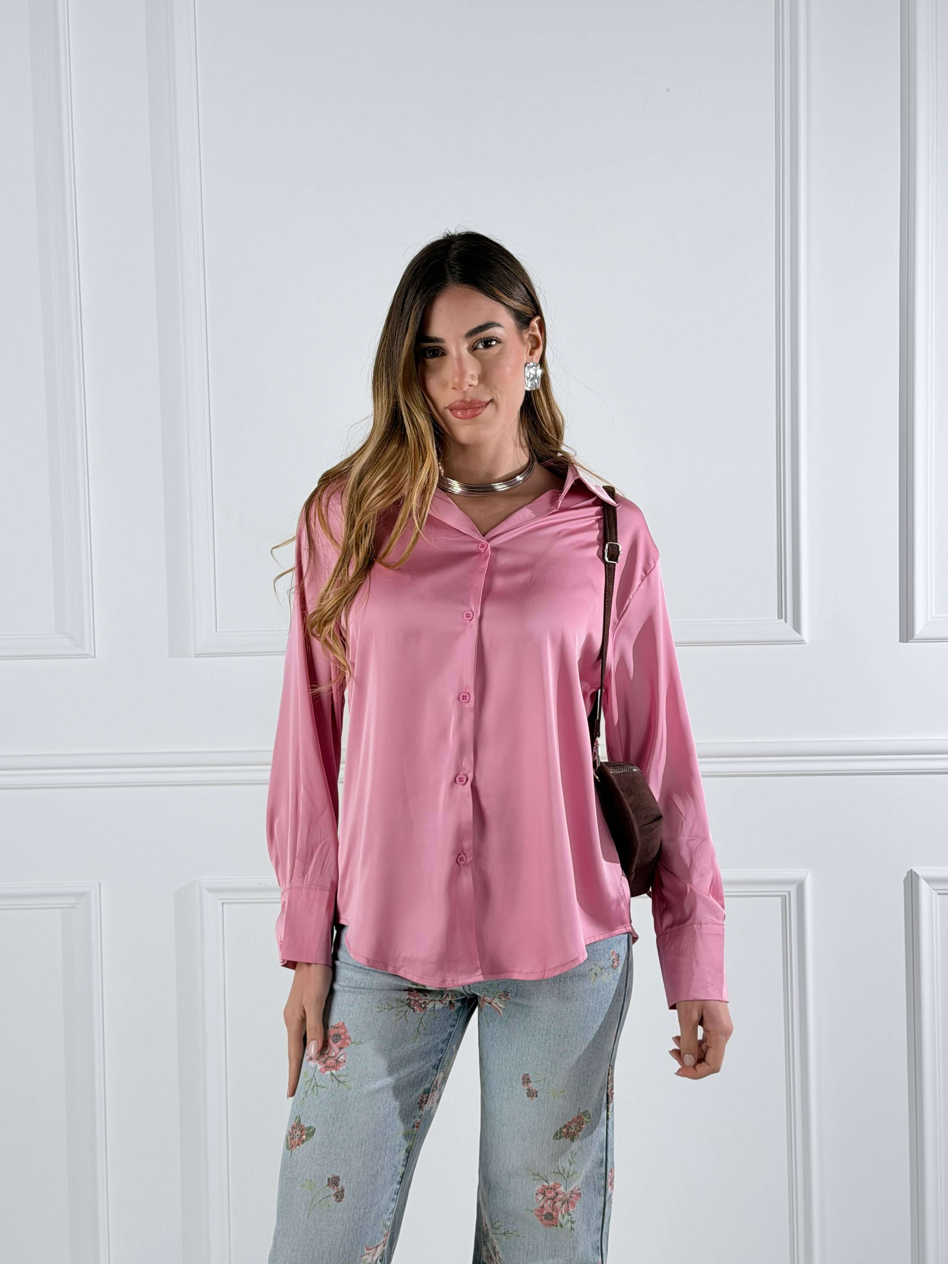 Camicia in raso|Colore:Rosa