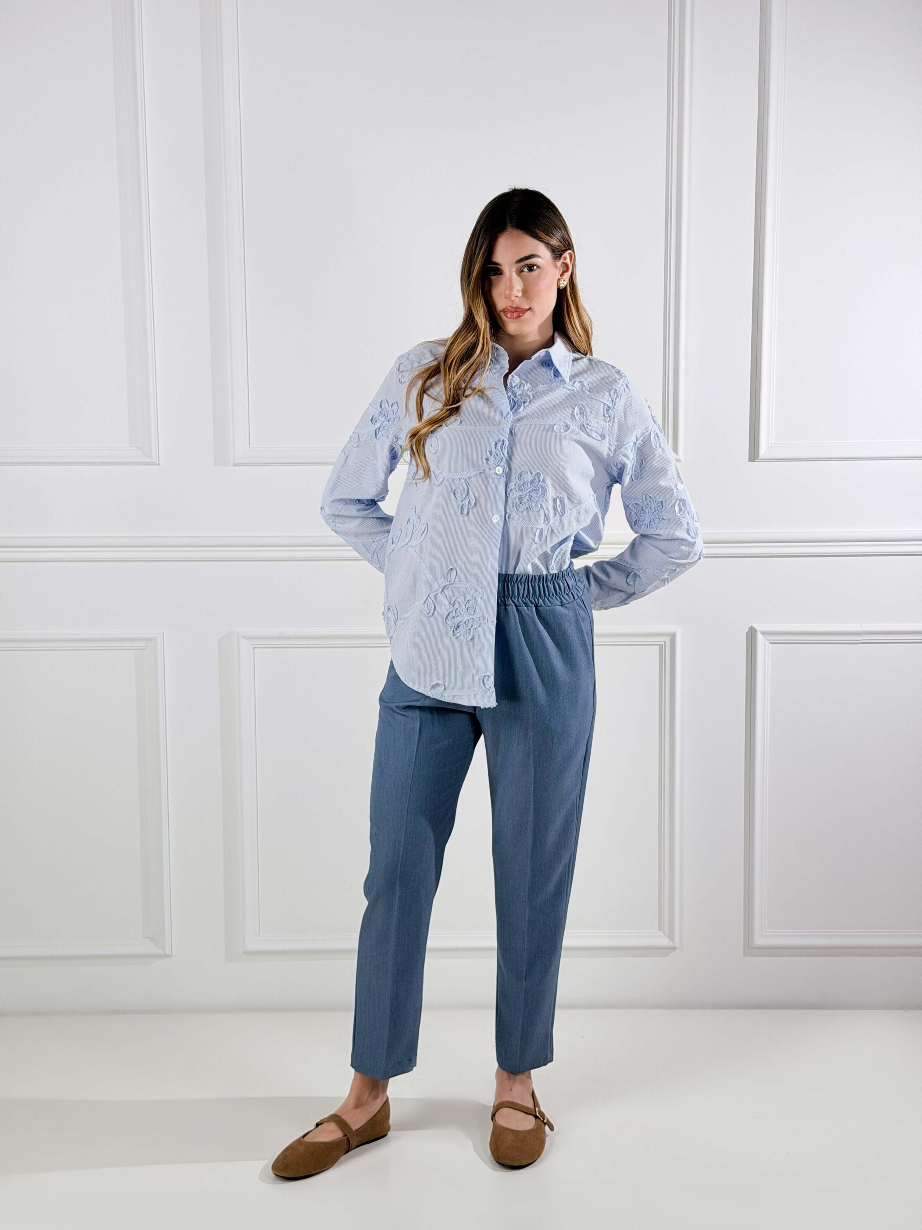 Pantalone con elastico|Colore:Jeans