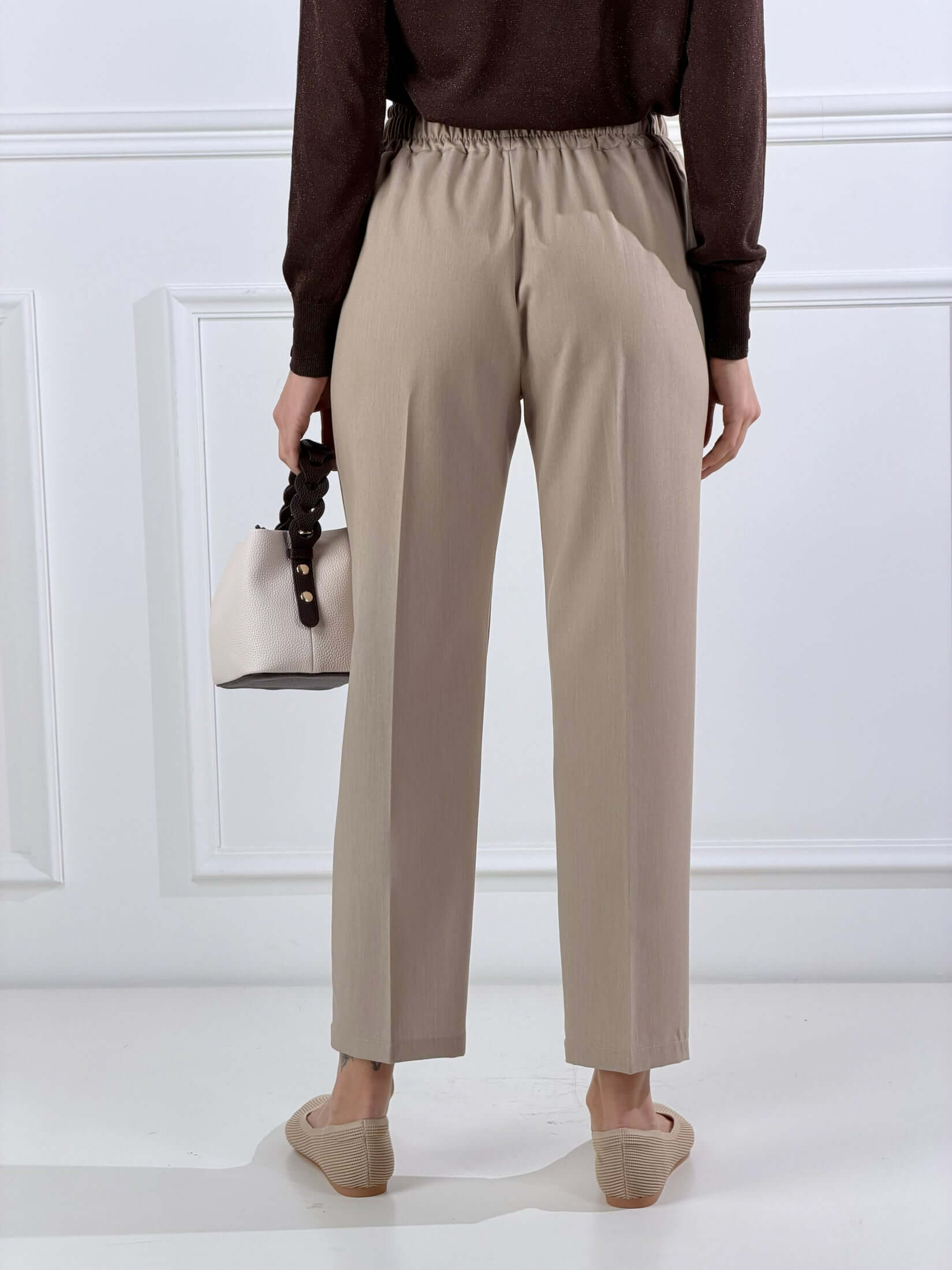 Pantalone con elastico|Colore:Beige